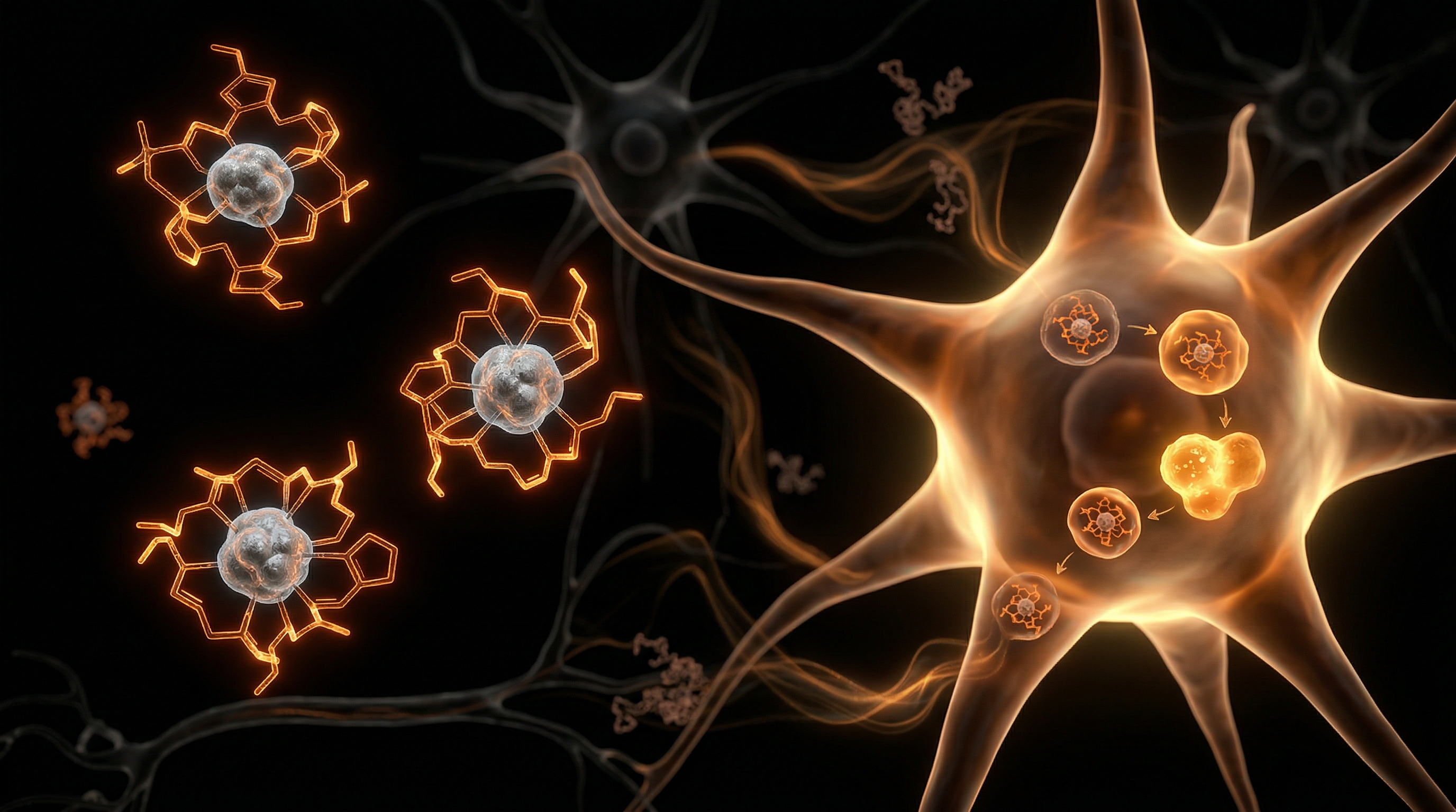 Scientific illustration for Heavy Metal Chelation and Neural Waste Management