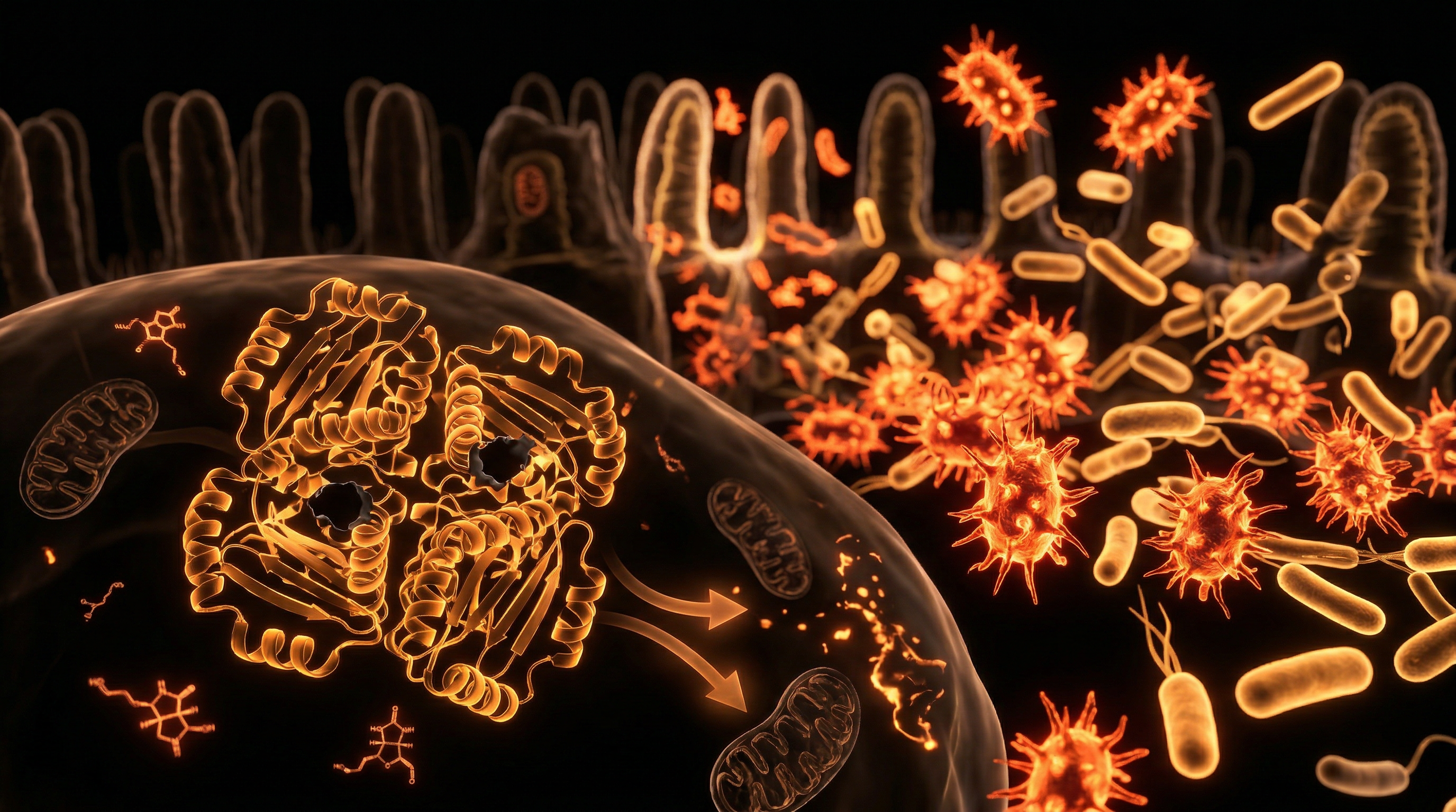 Scientific illustration for Biotin Deficiency and Microbiome Dysbiosis
