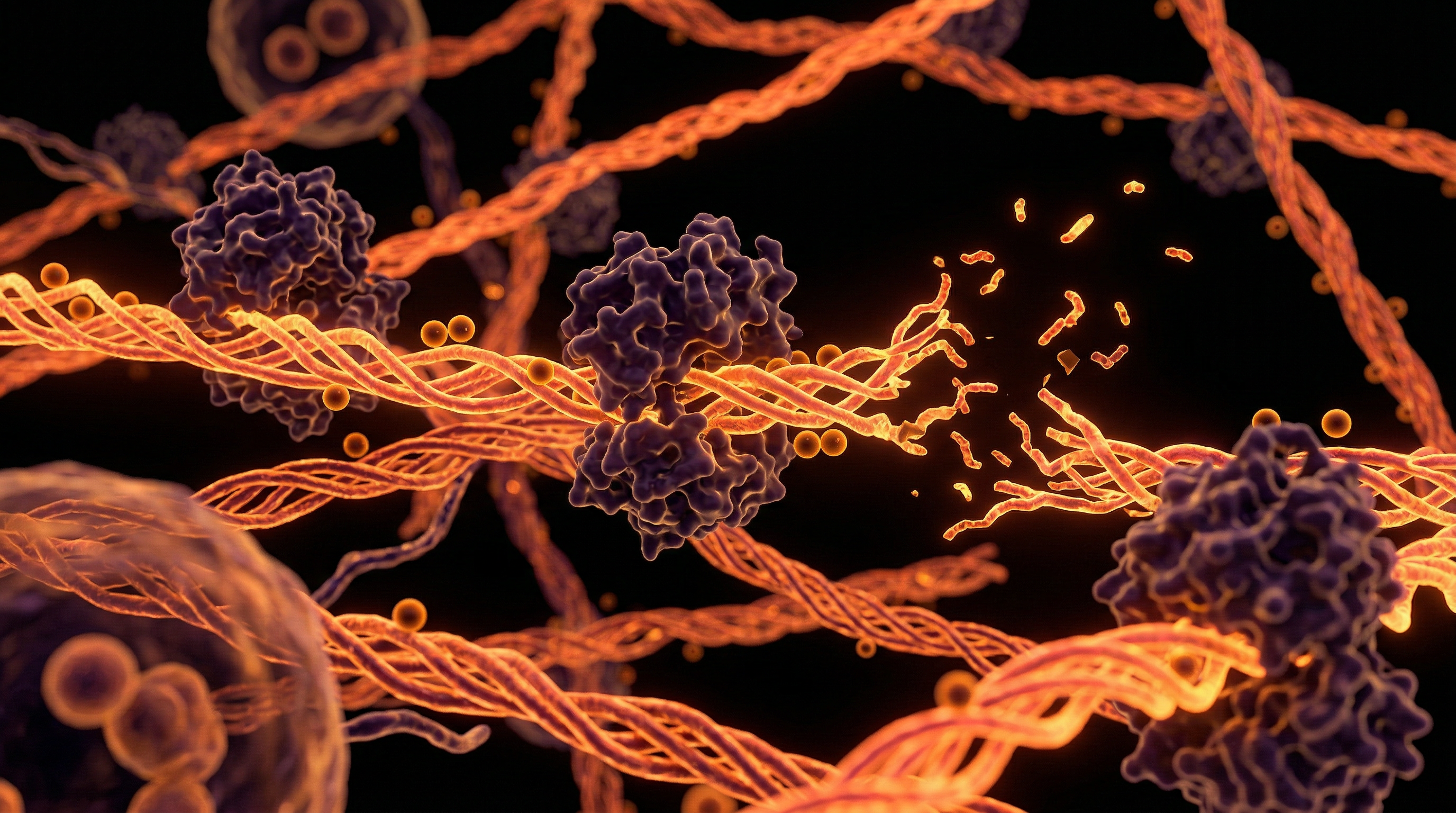 Scientific illustration for Collagen Degradation: Fluoride’s Impact on Connective Tissue