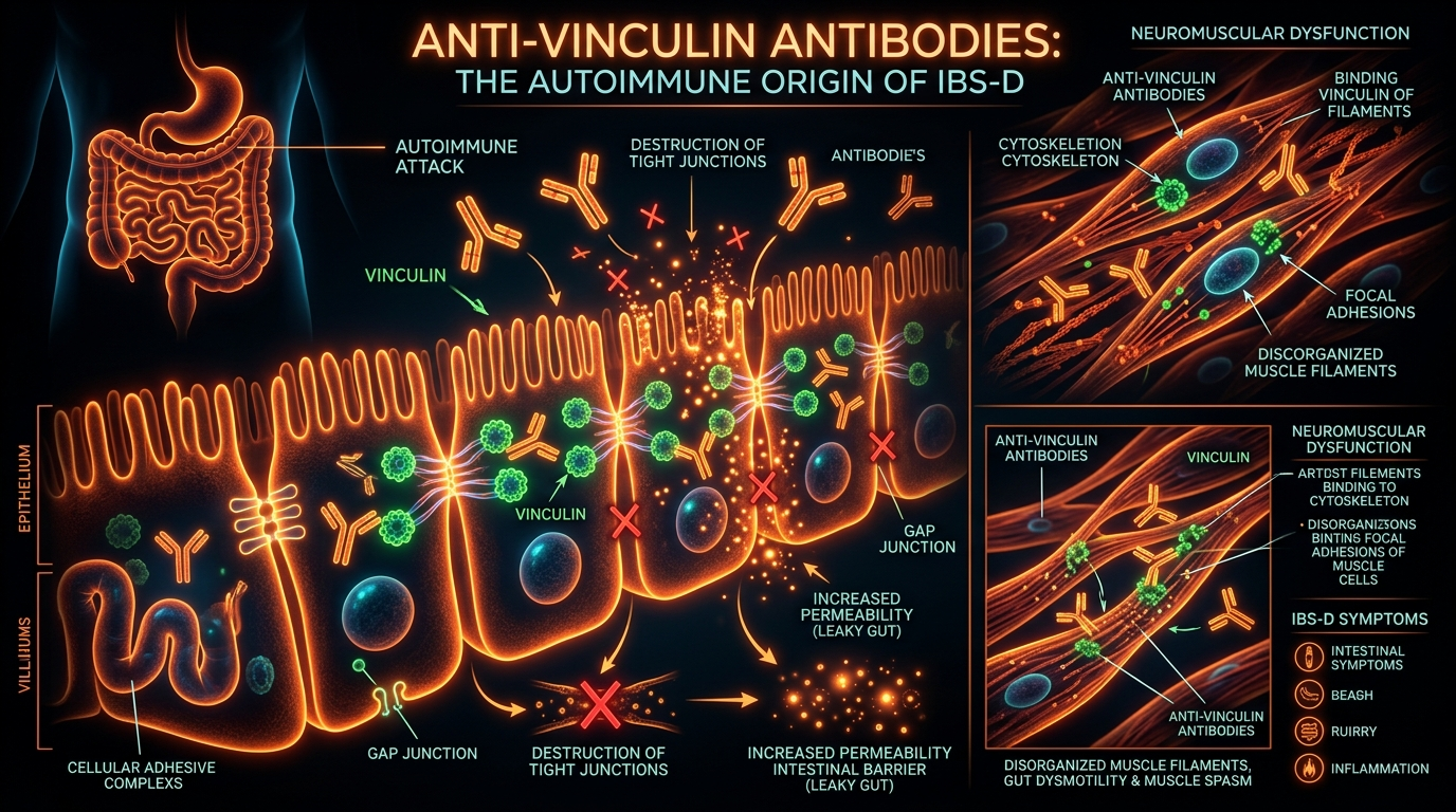 Scientific illustration for Anti-Vinculin Antibodies: The Autoimmune Origin of IBS-D