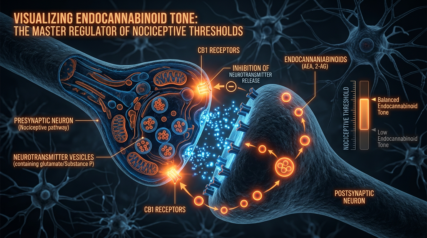 Scientific illustration for Endocannabinoid Tone: The Master Regulator of Nociceptive Thresholds