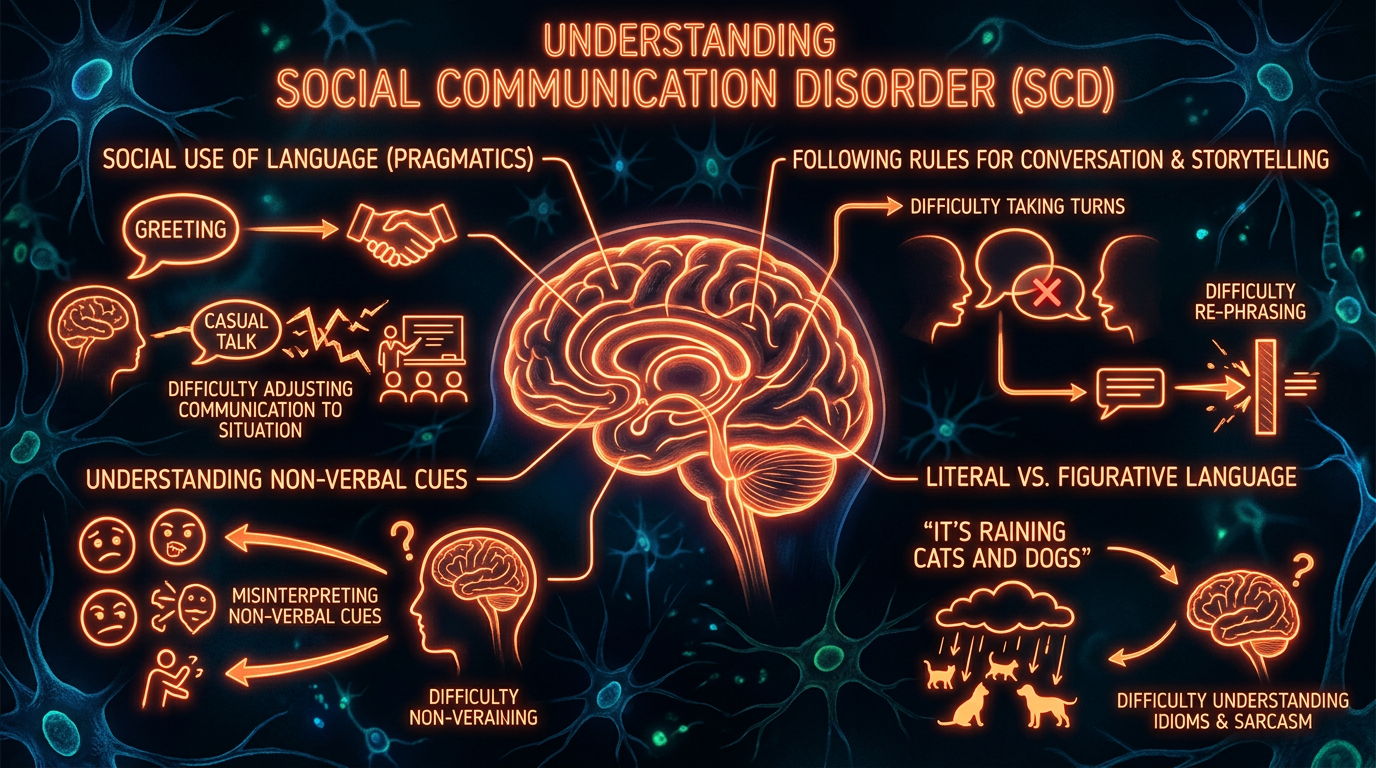 Scientific illustration for Social Communication Disorder Explained