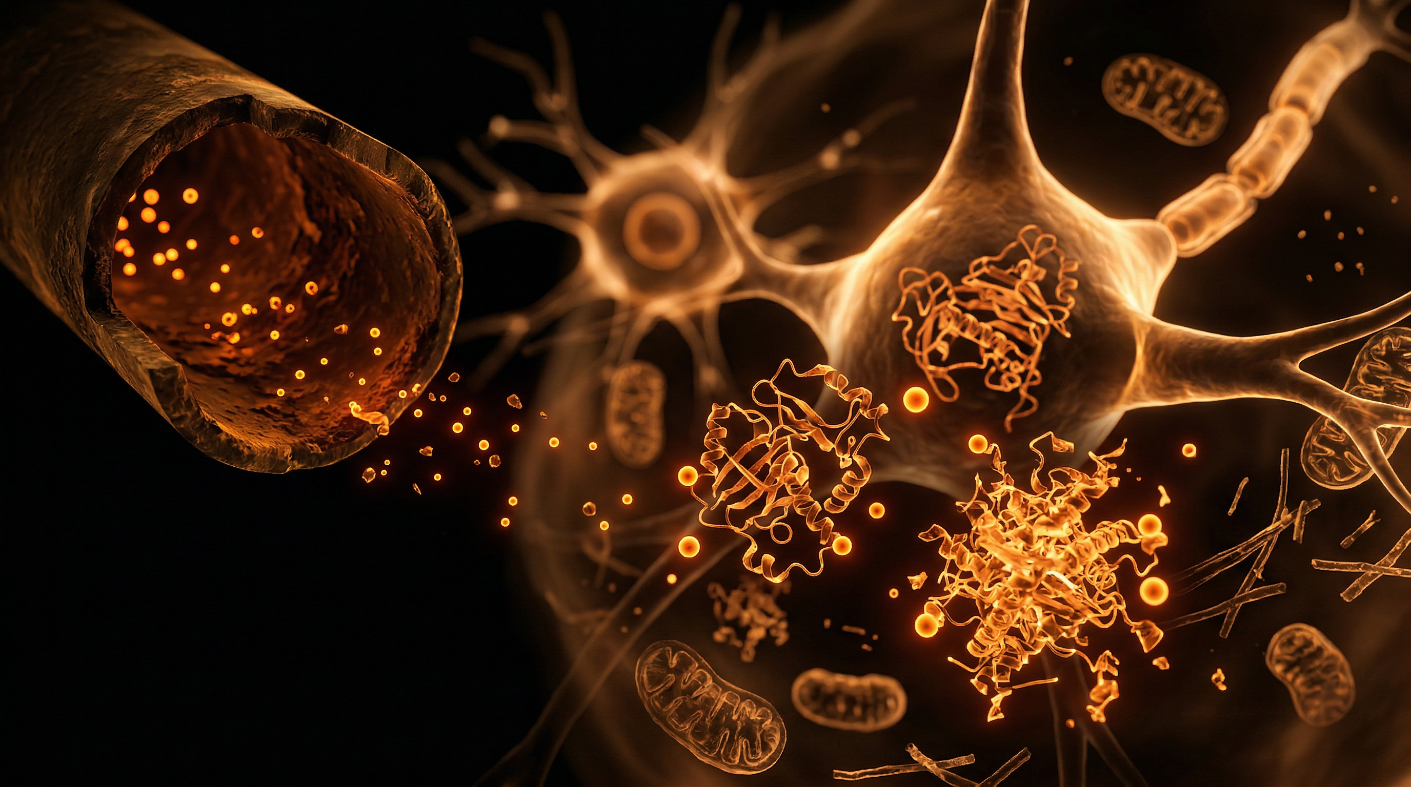Scientific illustration for Heavy Metals in UK Plumbing and Neuronal Decay