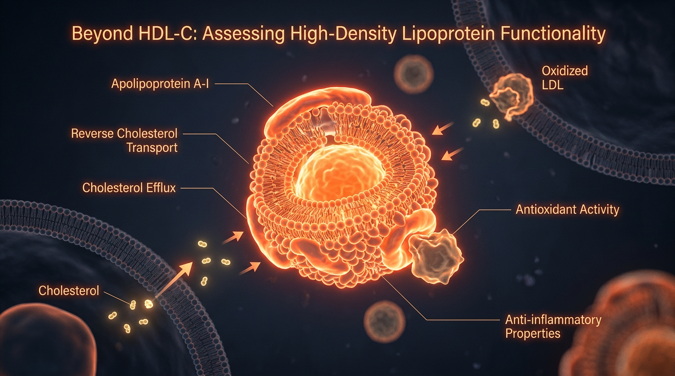 Scientific illustration for Beyond HDL-C: Assessing High-Density Lipoprotein Functionality