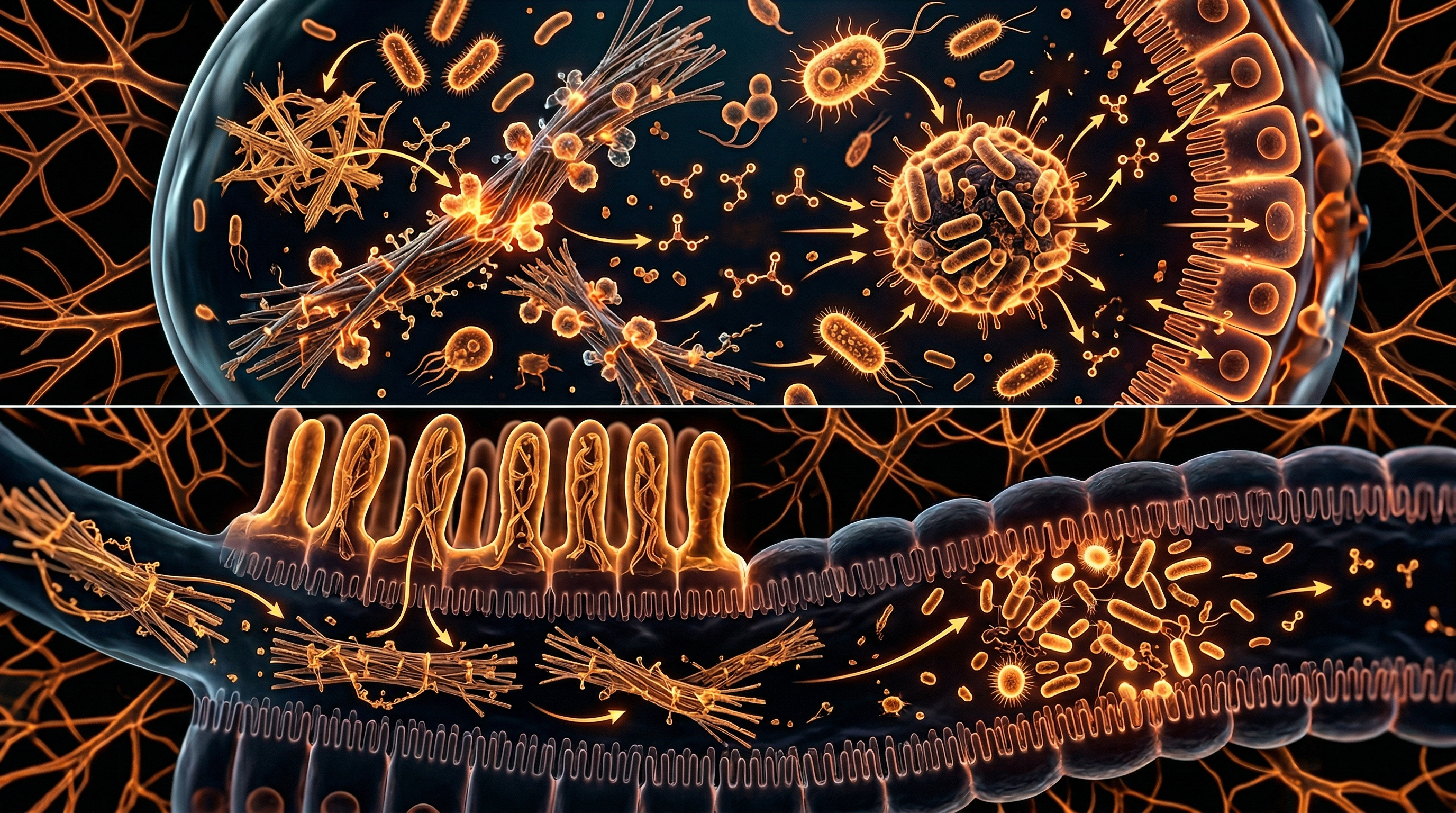 Scientific illustration for Ruminant Fermentation vs Plant Processing: Energy Efficiency in the Human Gut