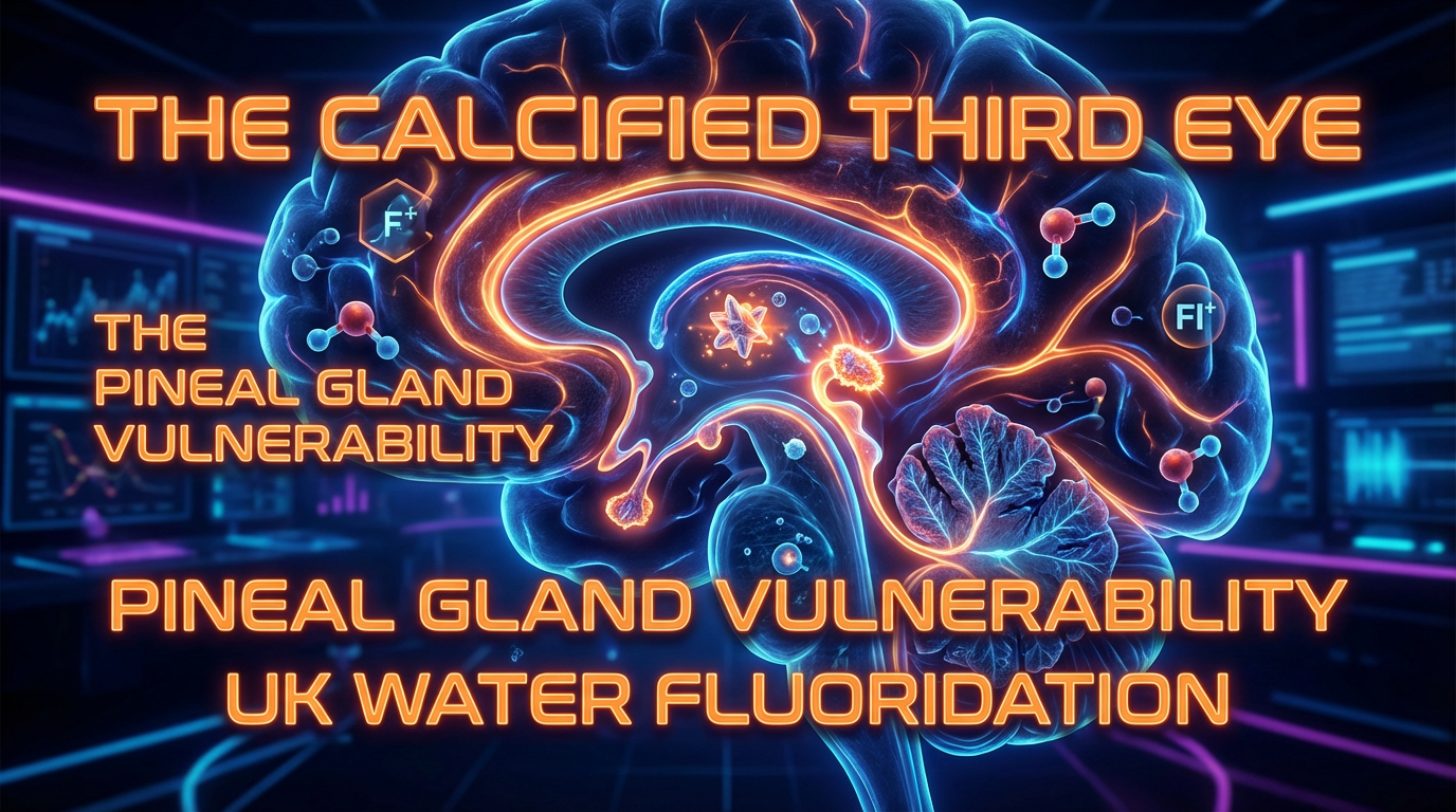 Scientific illustration for The Calcified Third Eye: Exploring the Pineal Gland’s Vulnerability to UK Water Fluoridation