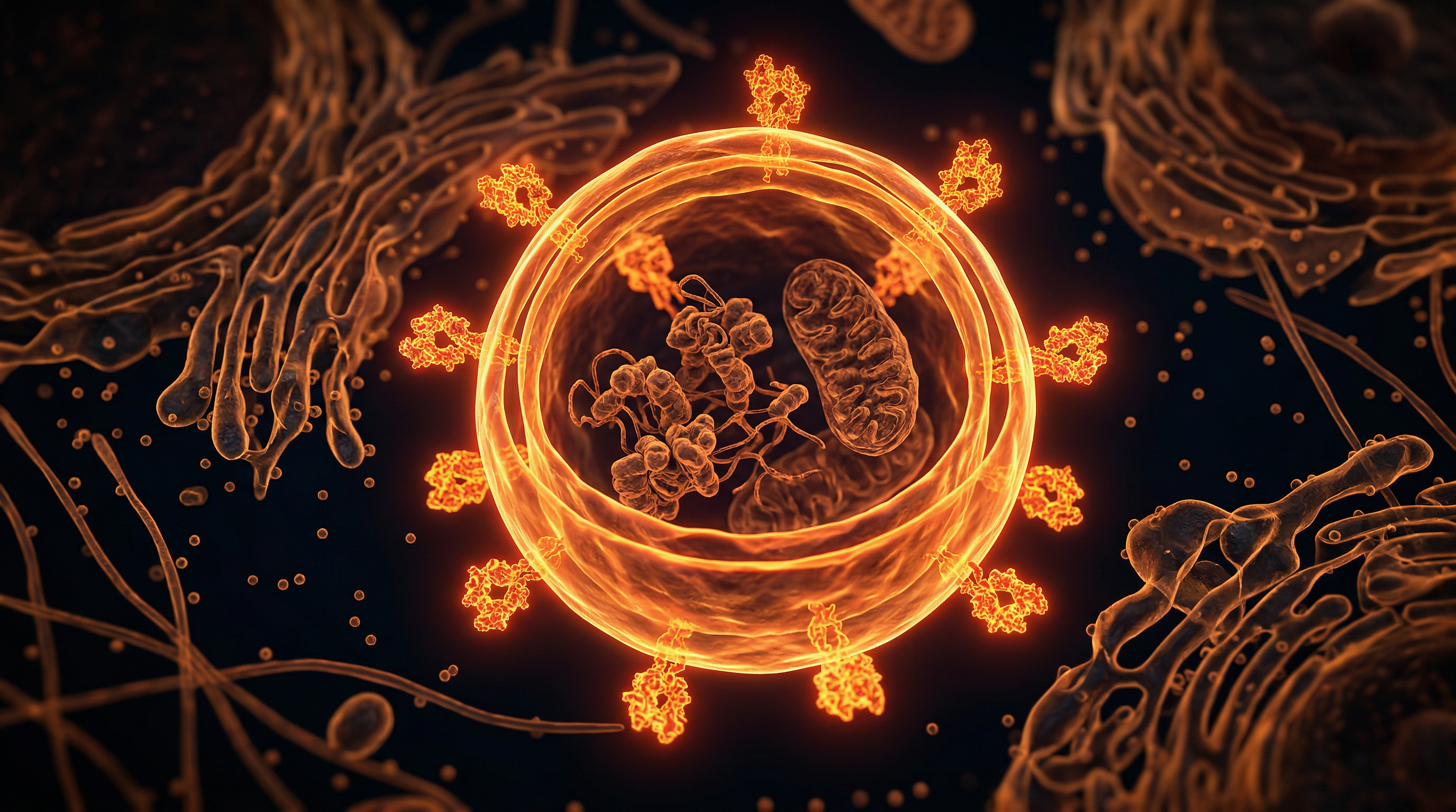 Scientific illustration for Autophagy: The Body's Cellular Self-Cleaning Protocol