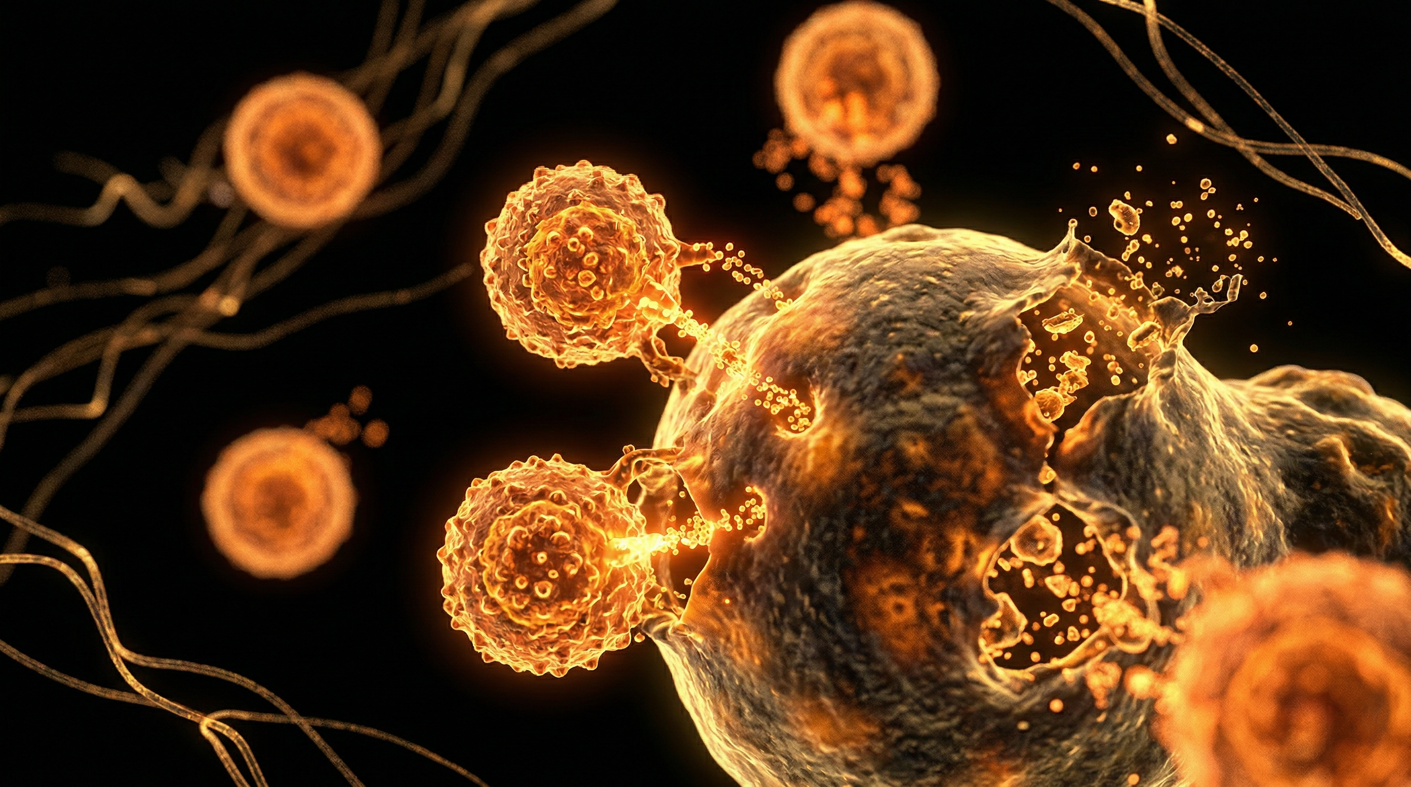Scientific illustration for Natural Killer Cells: The First Line of Cancer Defence