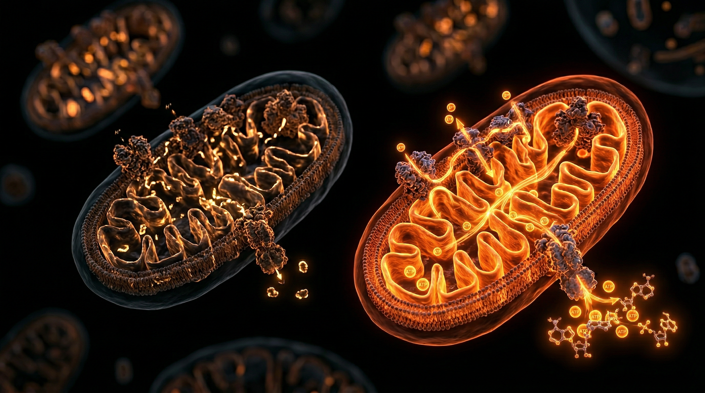 Scientific illustration for Mitochondrial Mismatch: Indoor Life vs. ATP