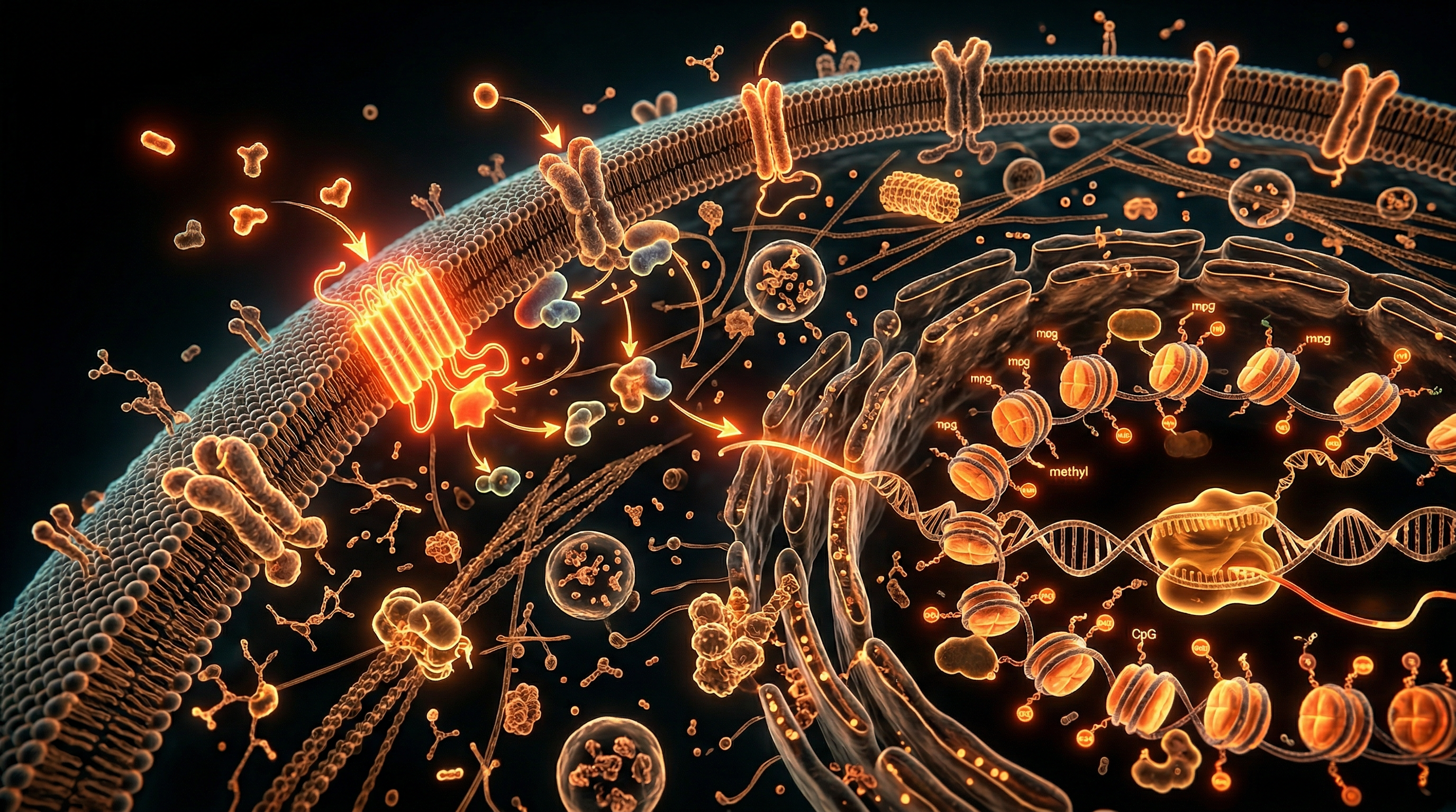 Scientific illustration for Epigenetics: How Your Environment Modifies Your Genetic Expression