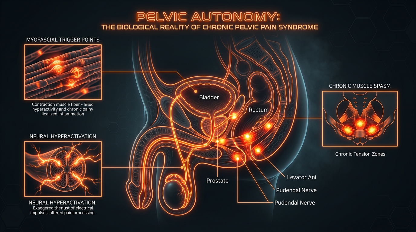 Scientific illustration for Pelvic Autonomy: The Biological Reality of Chronic Pelvic Pain Syndrome