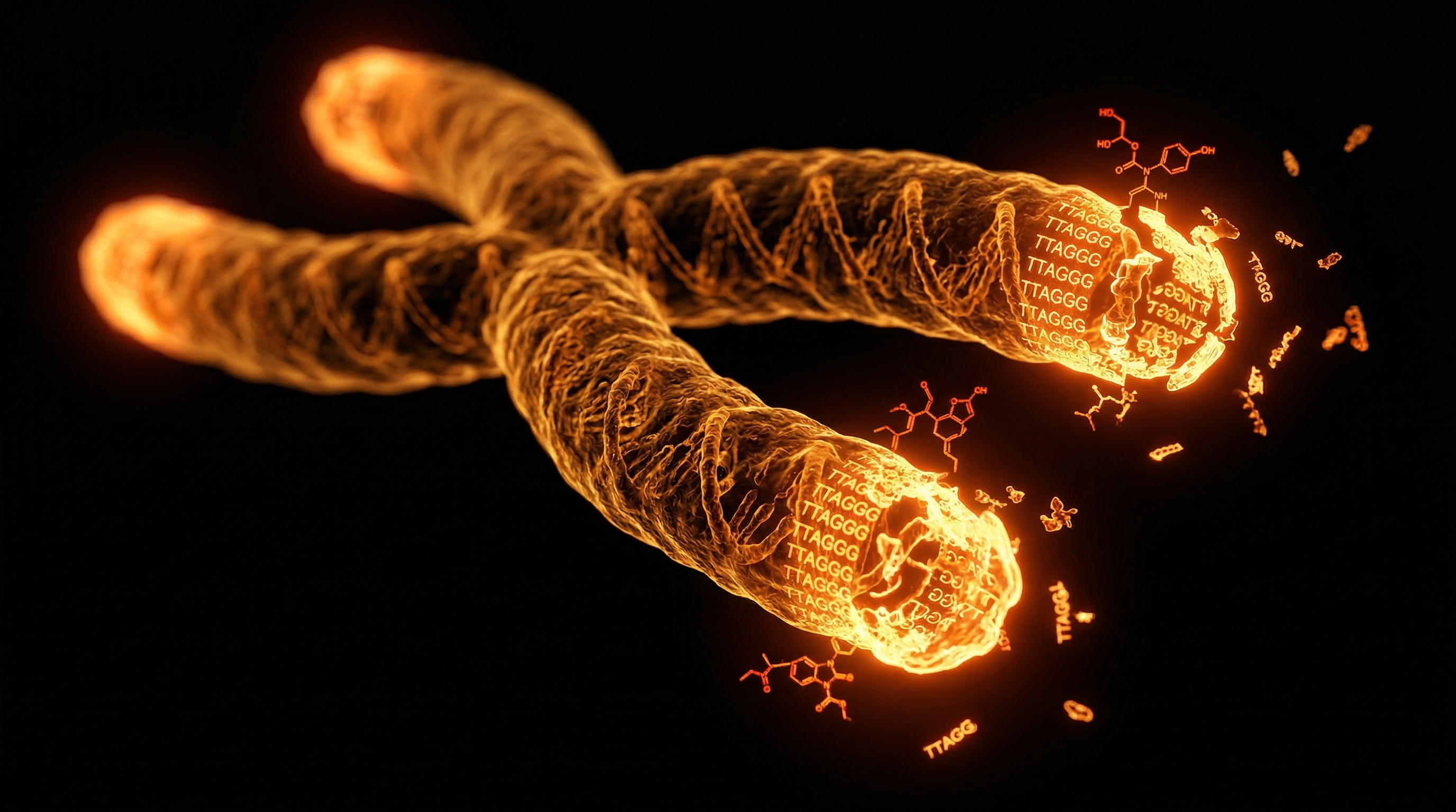 Scientific illustration for Telomeres: The Biological Clock Toxins Are Shortening