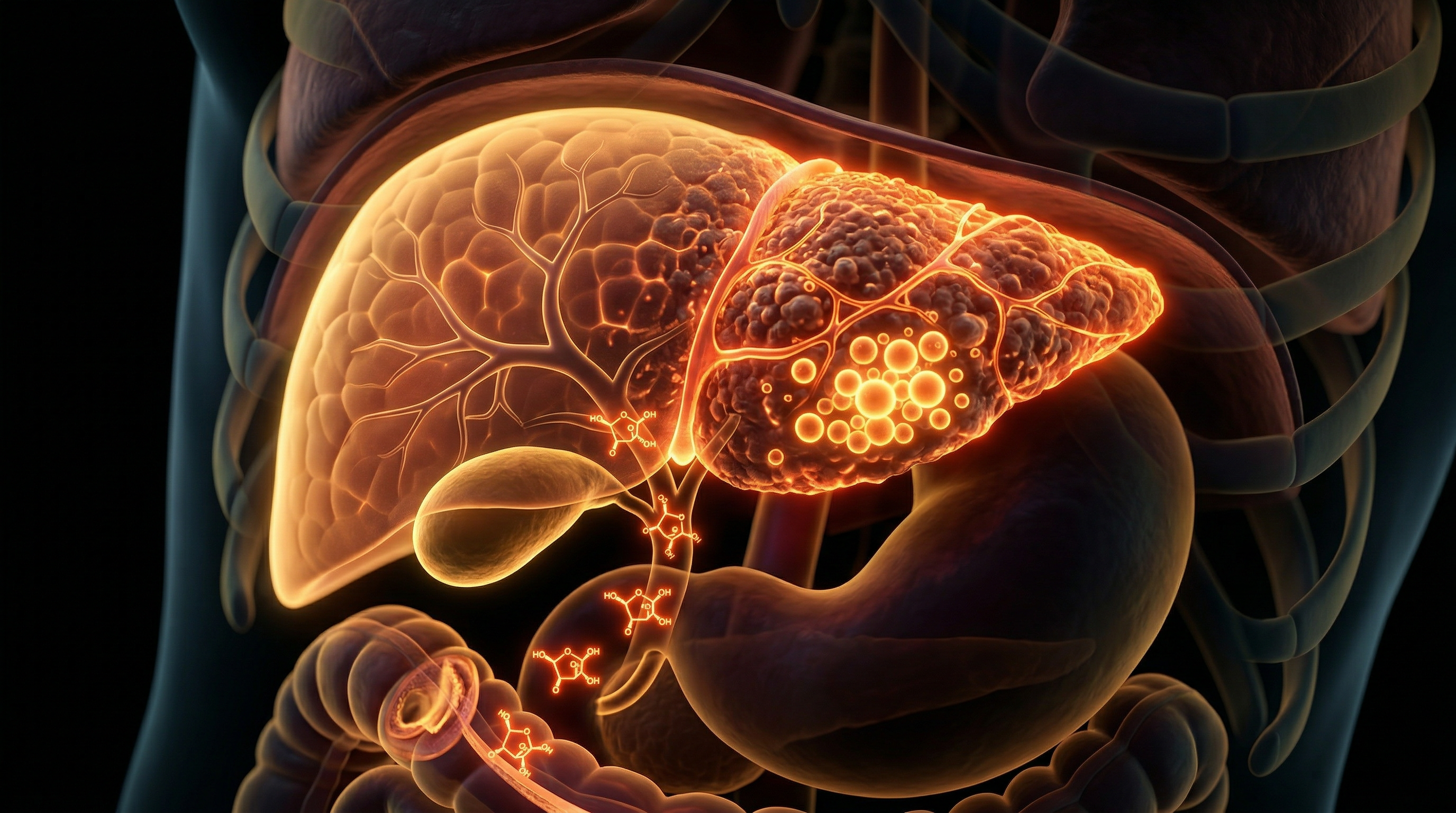 Scientific illustration for Hepatic Fibrosis and the Modern High-Fructose Diet