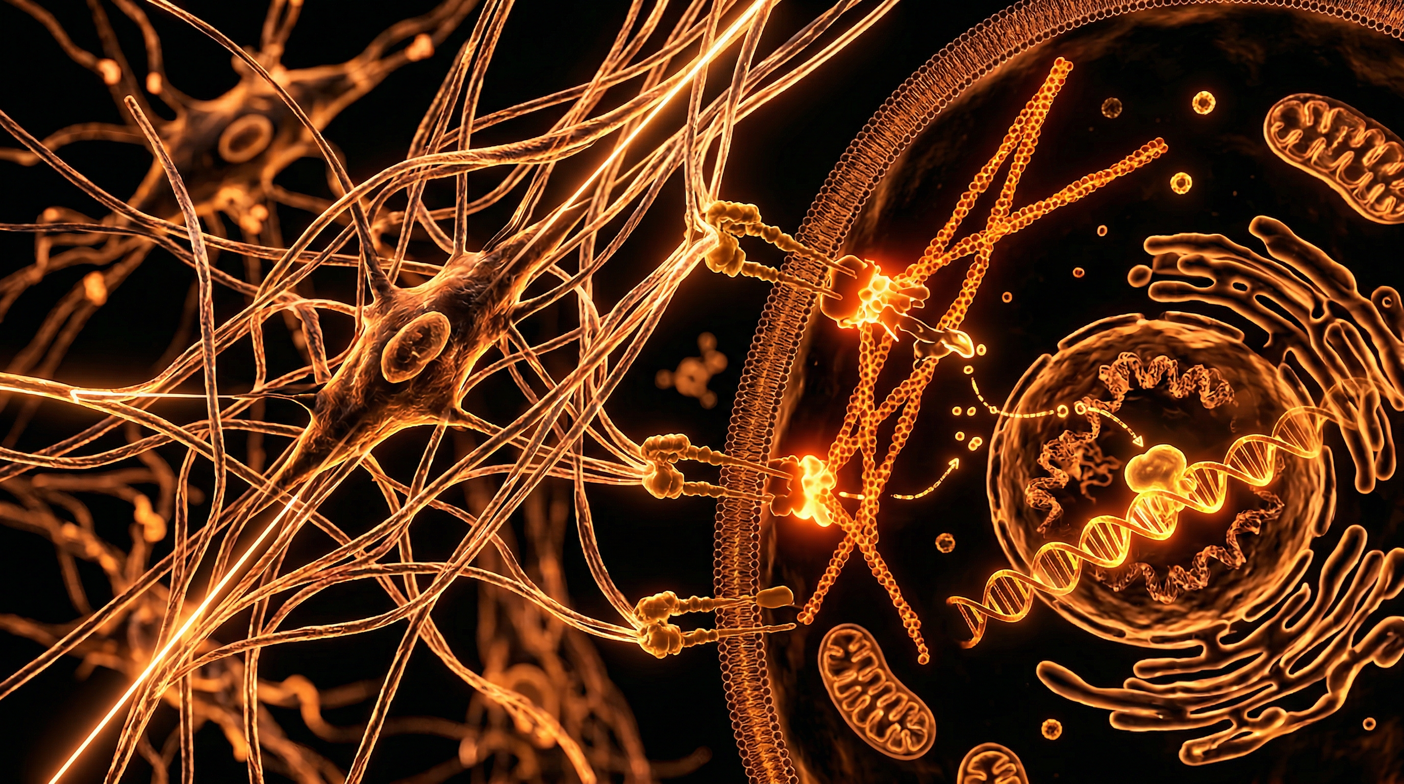 Scientific illustration for Mechanotransduction: How Movement Recodes Your Connective Tissue