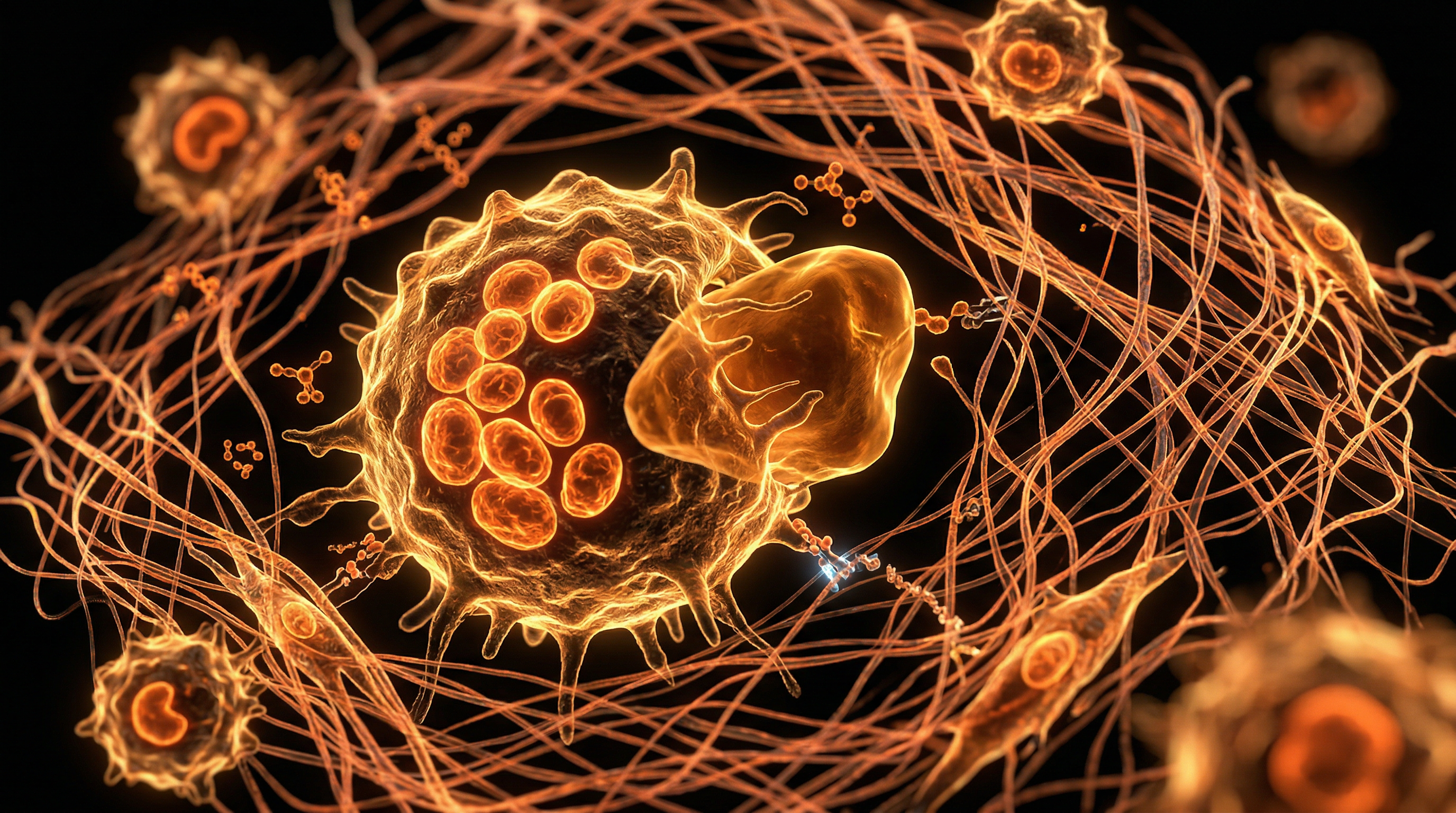 Scientific illustration for Chronic Tissue Inflammation: The Foreign Body Response