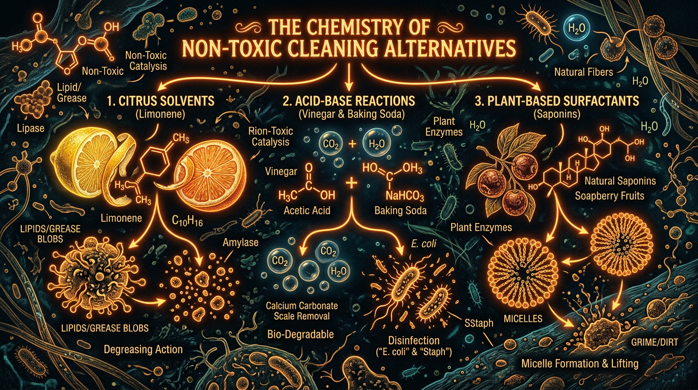 Scientific illustration for The Chemistry of Non-Toxic Cleaning Alternatives