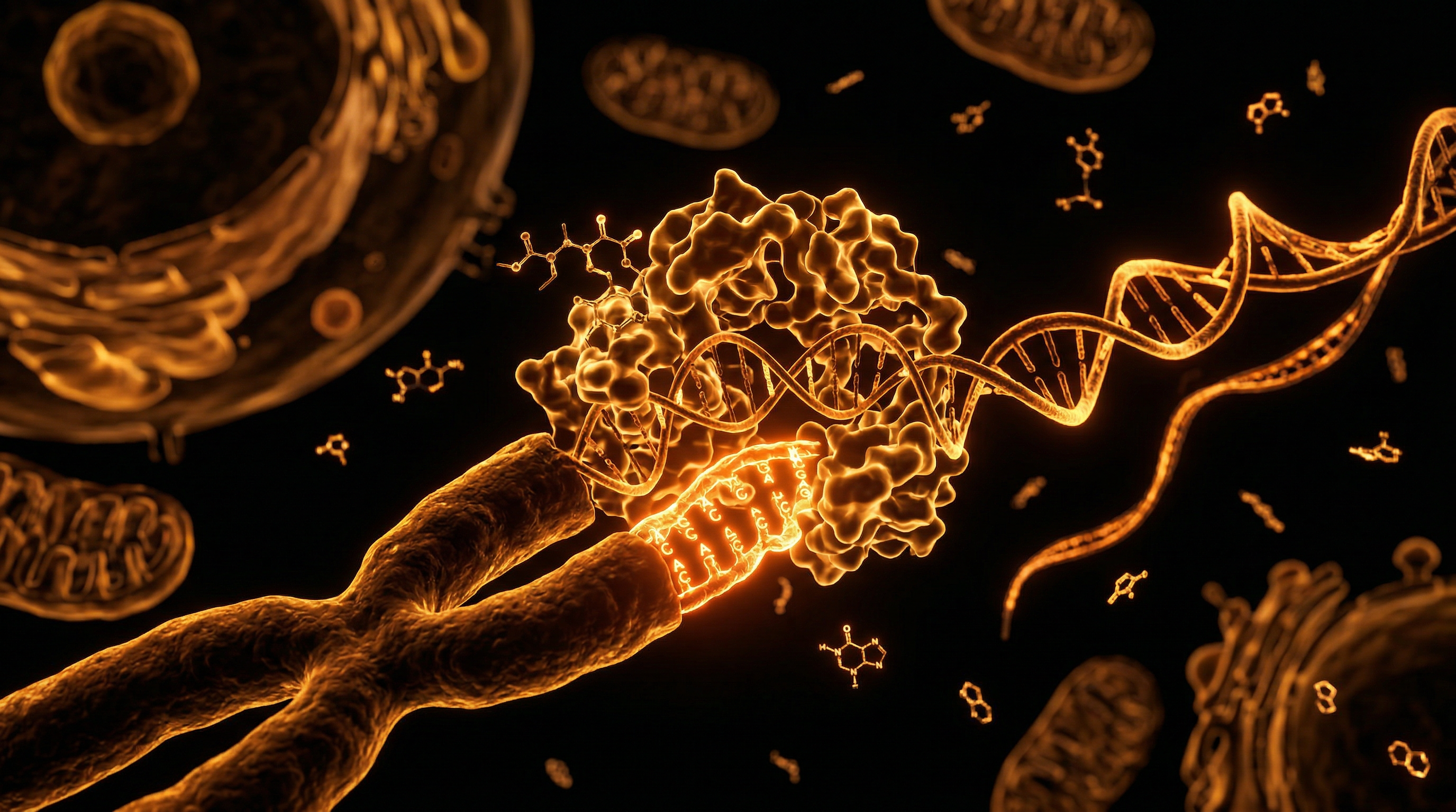 Scientific illustration for Epitalon: Telomere Preservation for the Aging British Workforce