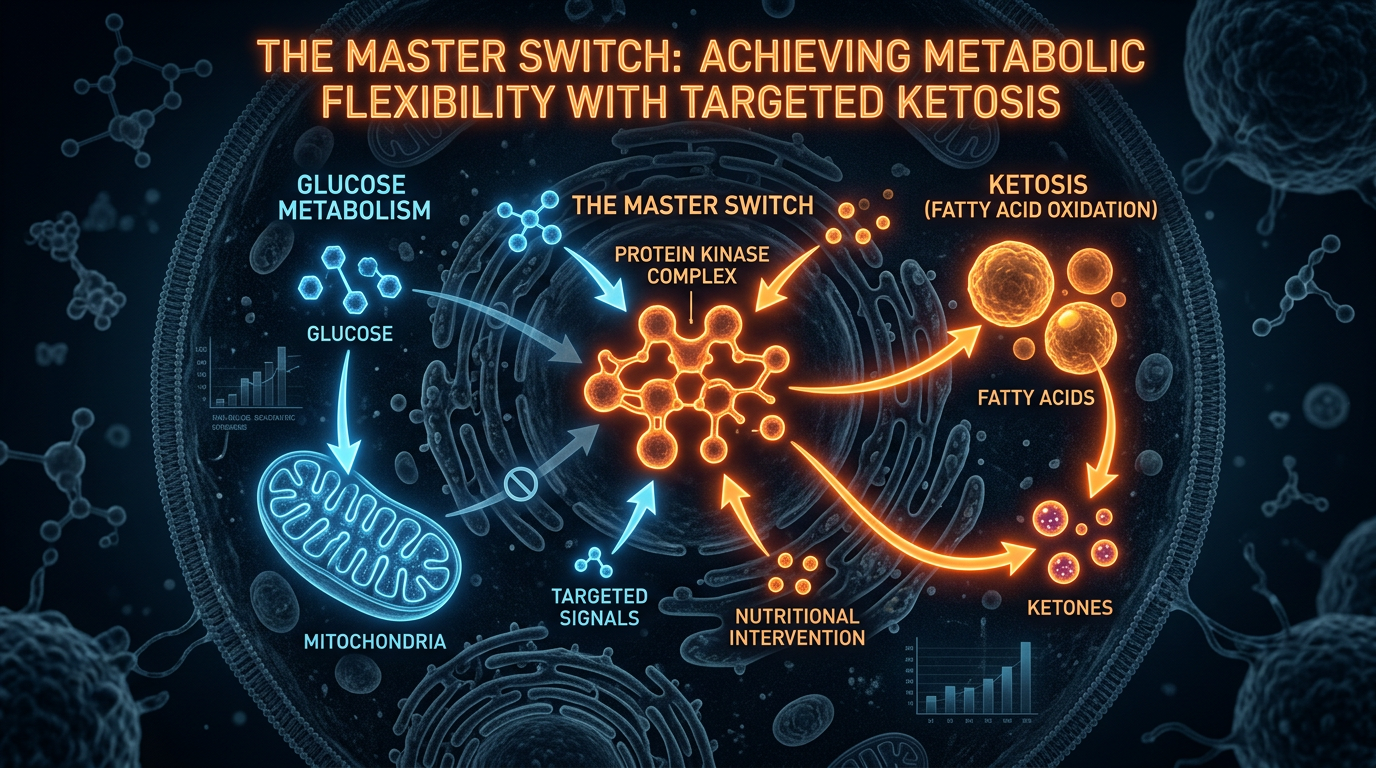 Scientific illustration for The Master Switch: Achieving Metabolic Flexibility with Targeted Ketosis