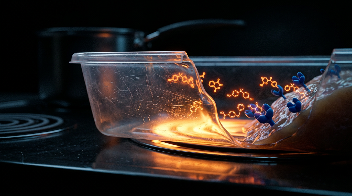 Scientific illustration for Xenoestrogens in the Pantry: The Plastic-Heat Interface