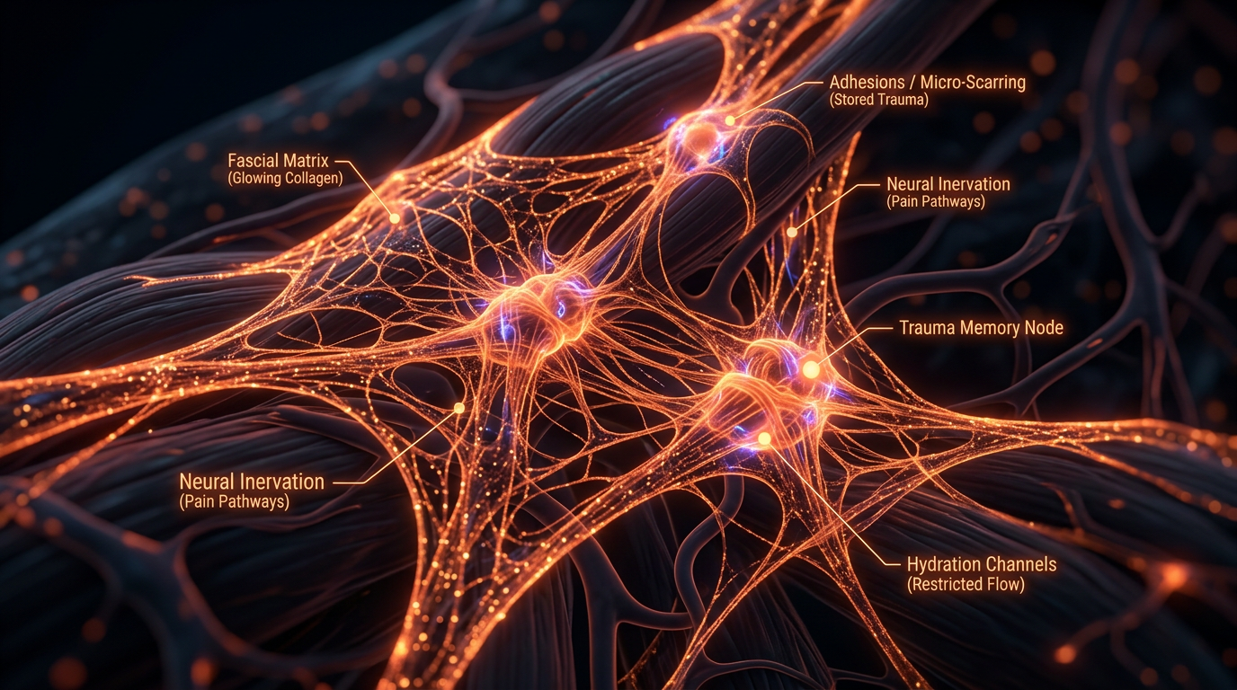 Scientific illustration for Fascial Memory: The Biological Reality of Stored Physical Trauma