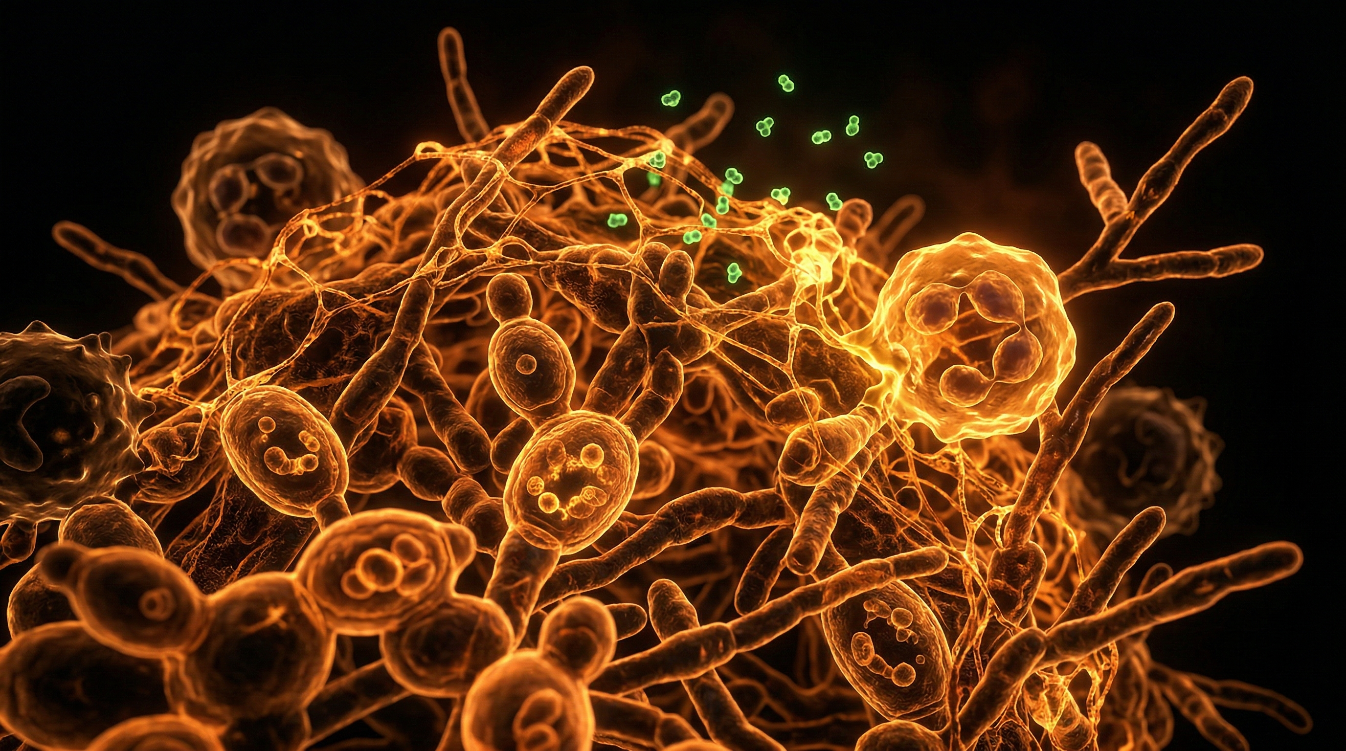 Scientific illustration for Candida Albicans: How Biofilm Architecture Shields Chronic Pathogens