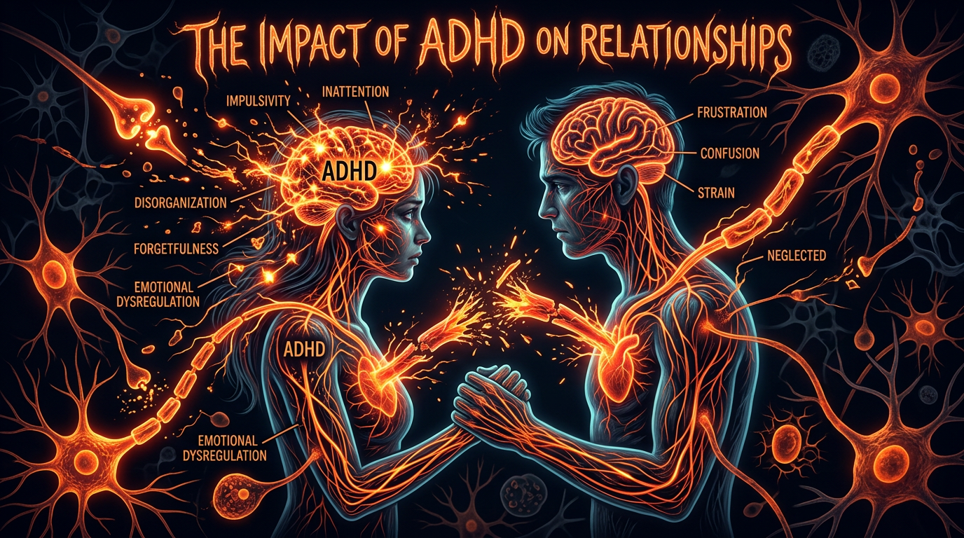 Scientific illustration for The Impact of ADHD on Relationships