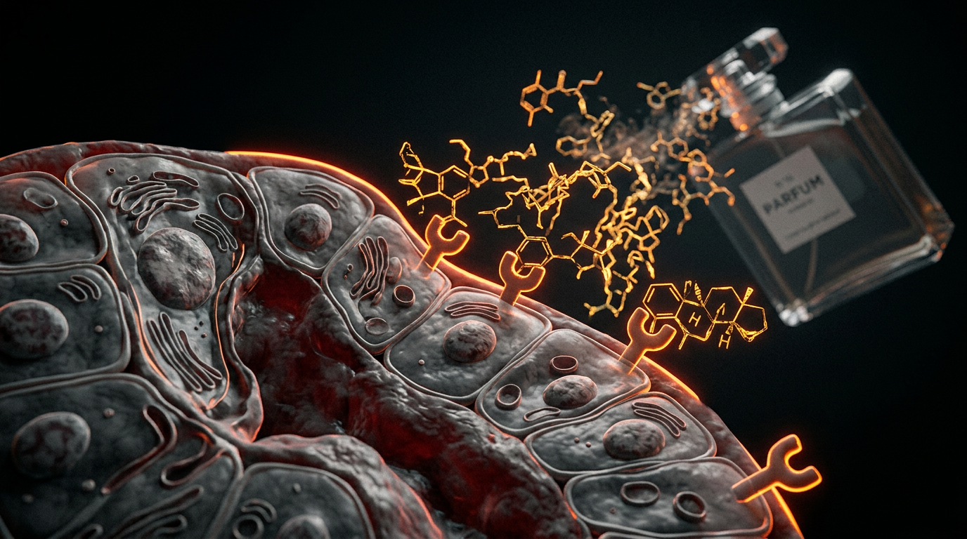 Scientific illustration for The Fragrance Loophole: Endocrine Disruption Behind the Term 'Parfum'