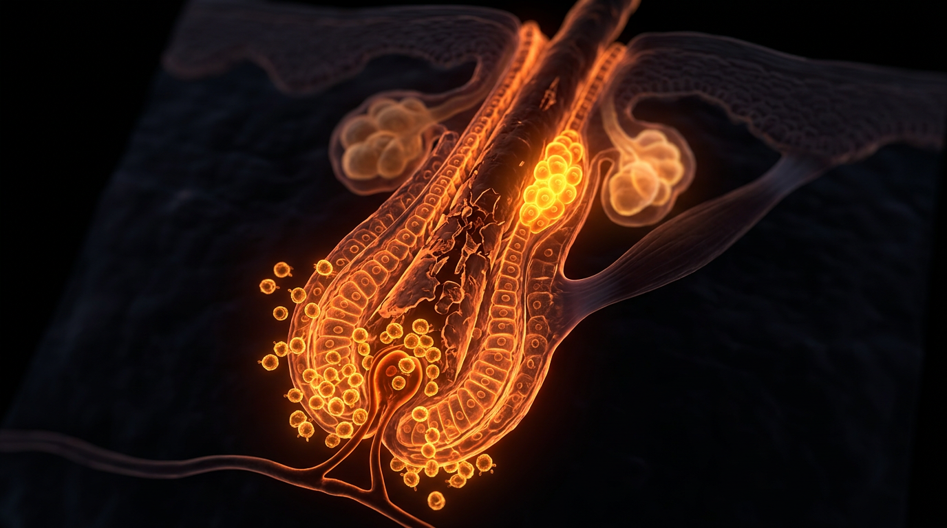 Scientific illustration for Alopecia Areata and Autoimmunity: Investigating the Body’s Attack on the Follicle