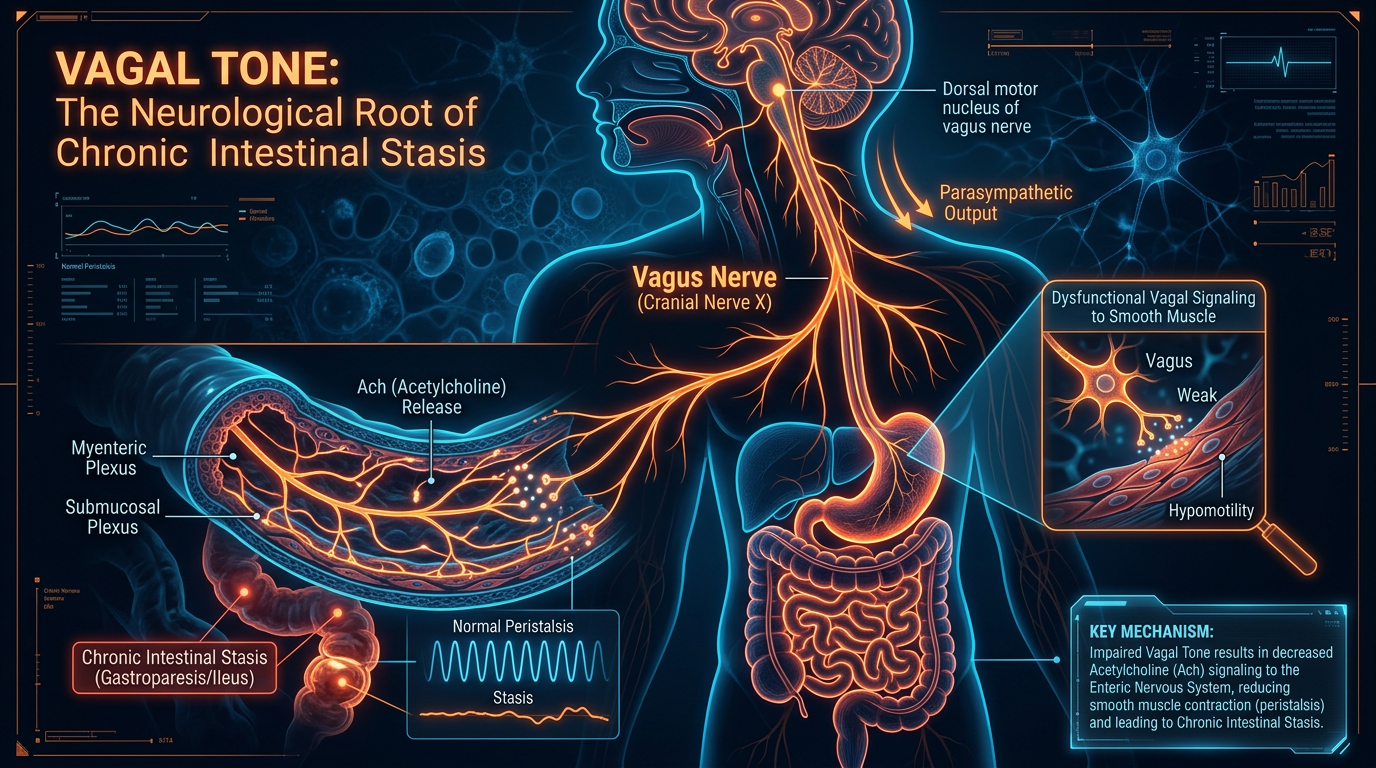 Scientific illustration for Vagal Tone: The Neurological Root of Chronic Intestinal Stasis
