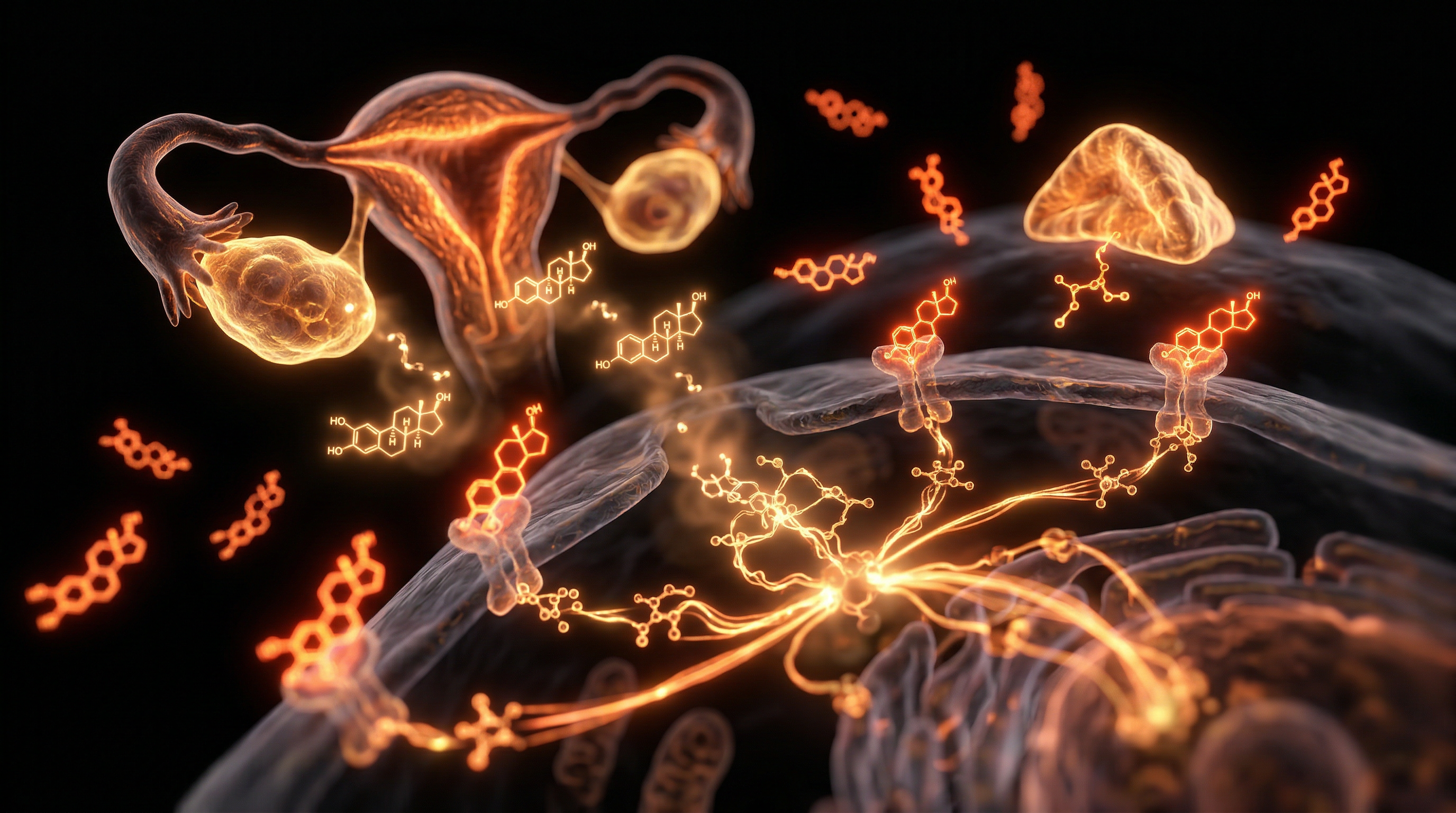 Scientific illustration for Oestrogen Dominance: The Xenoestrogen Invasion