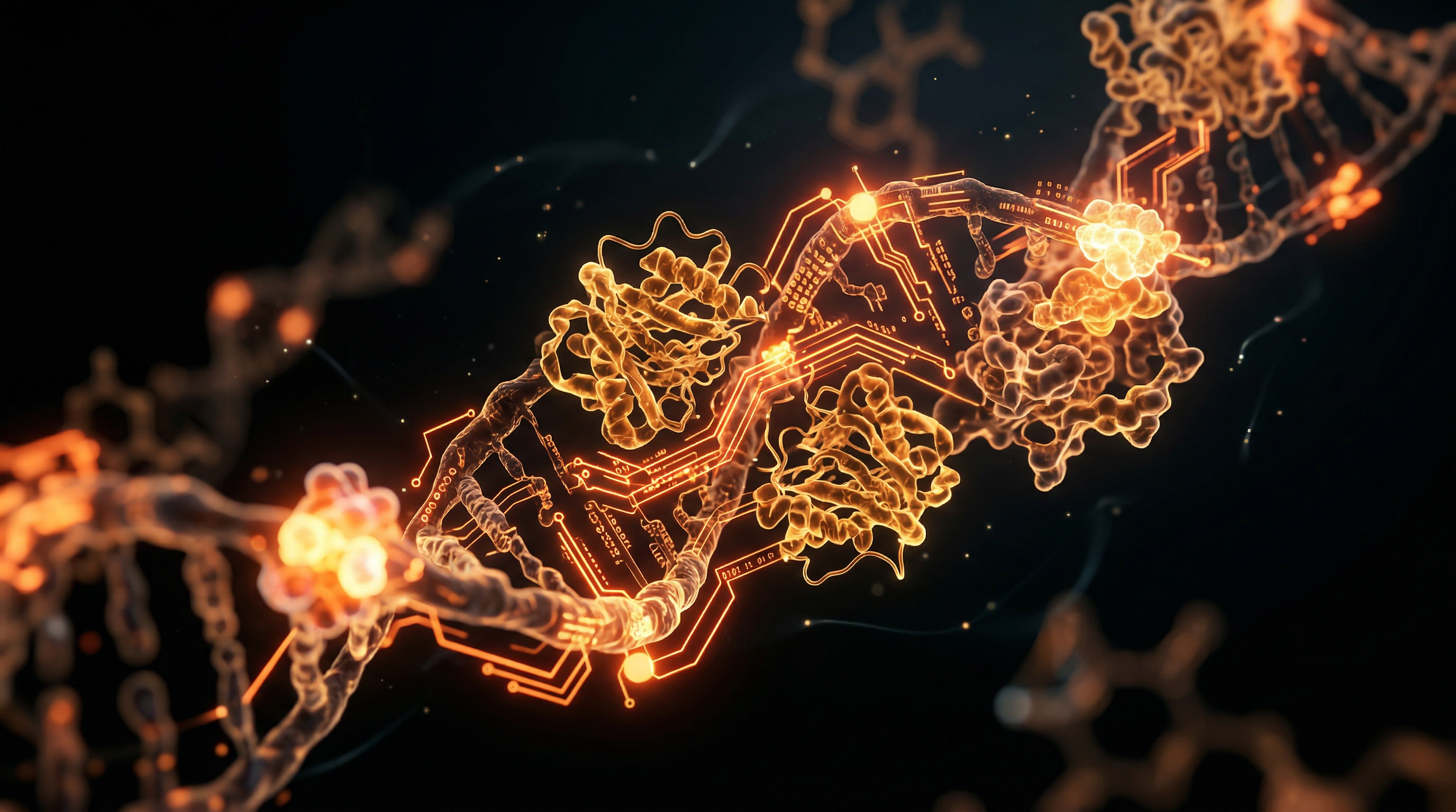 Scientific illustration for Bio-Digital Convergence: The UK's Strategic Roadmap