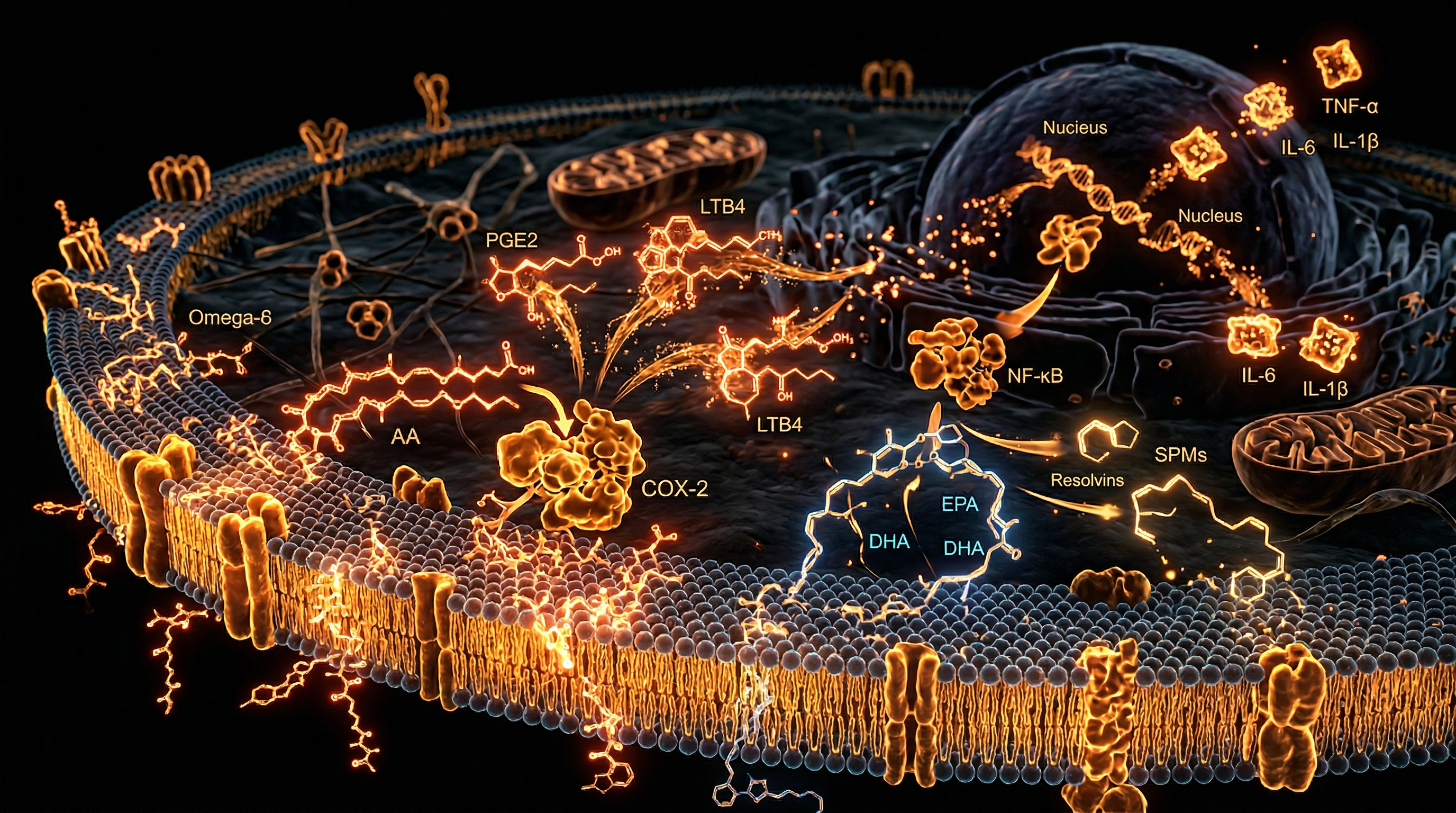 Scientific illustration for Omega-3/6 Ratio: The Driver of Systemic Inflammation