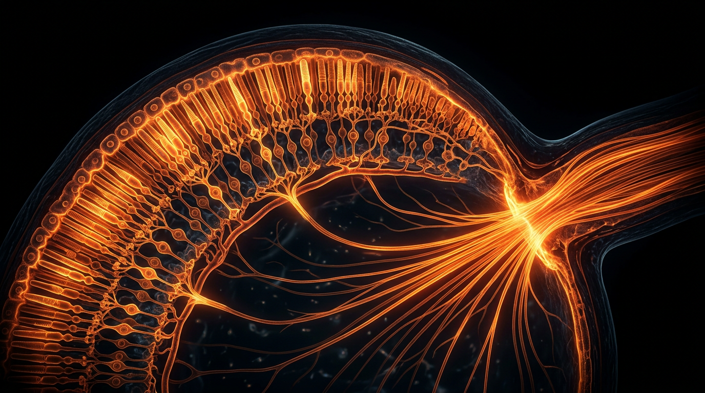 Scientific illustration for Photobiomodulation in Optometry: The Future of Non-Invasive Vision Restoration