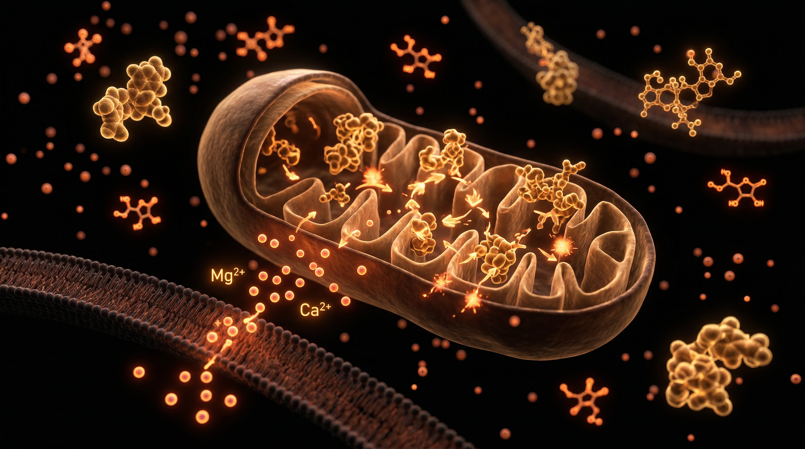 Scientific illustration for The Myers’ Cocktail: Electrolyte Kinetics and Mitochondrial Flux