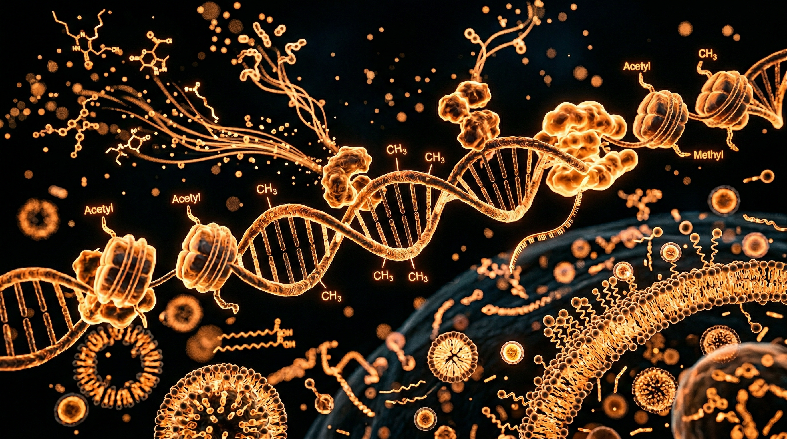 Scientific illustration for Epigenetics: How Environment Shapes Your Lipid Profile