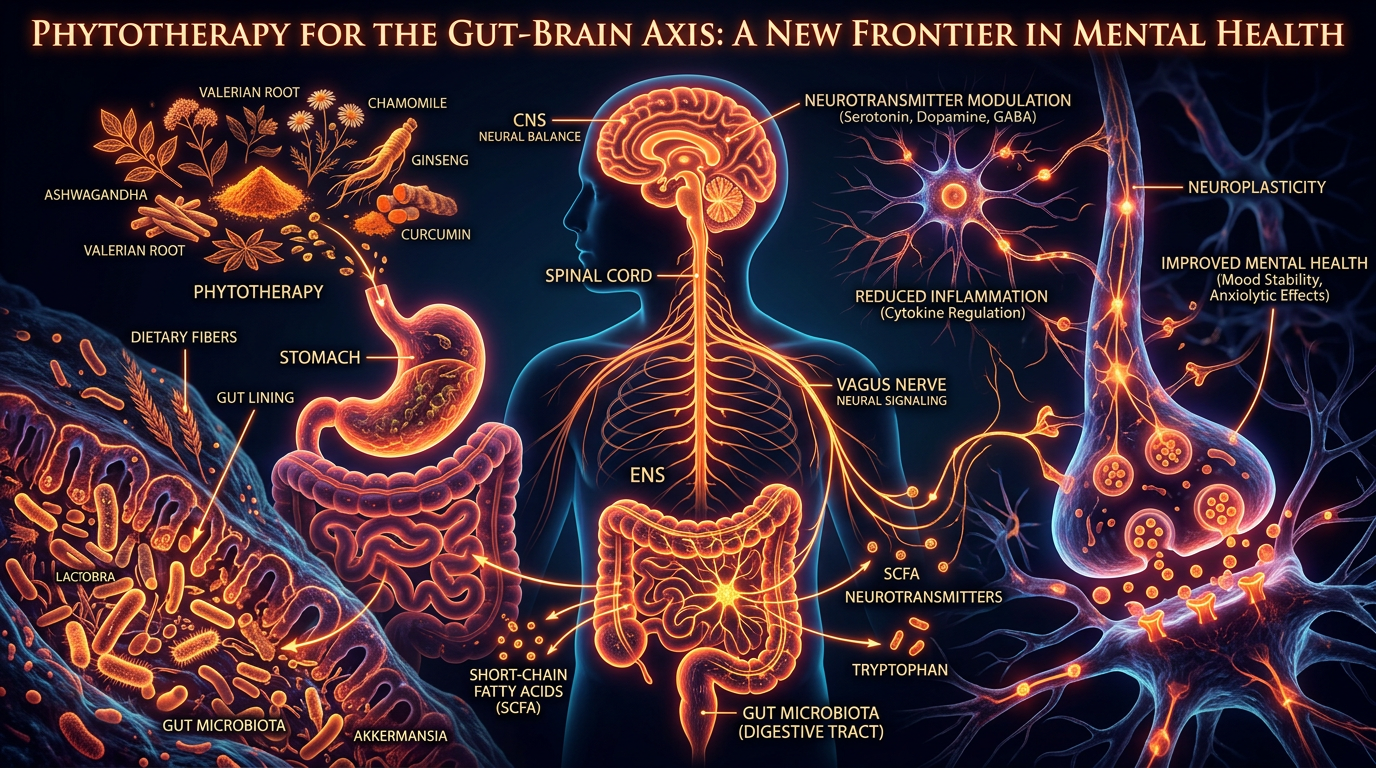 Scientific illustration for Phytotherapy for the Gut-Brain Axis: A New Frontier in Mental Health