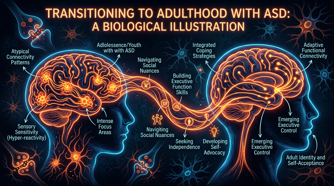 Scientific illustration for Transitioning to Adulthood with ASD