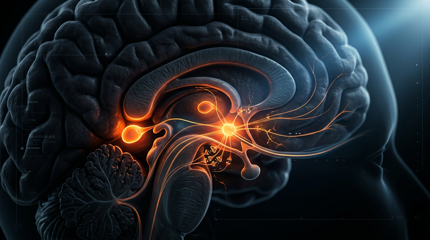 Scientific illustration for Digital Twilight: The Neurological Impact of Evening Lux Exposure