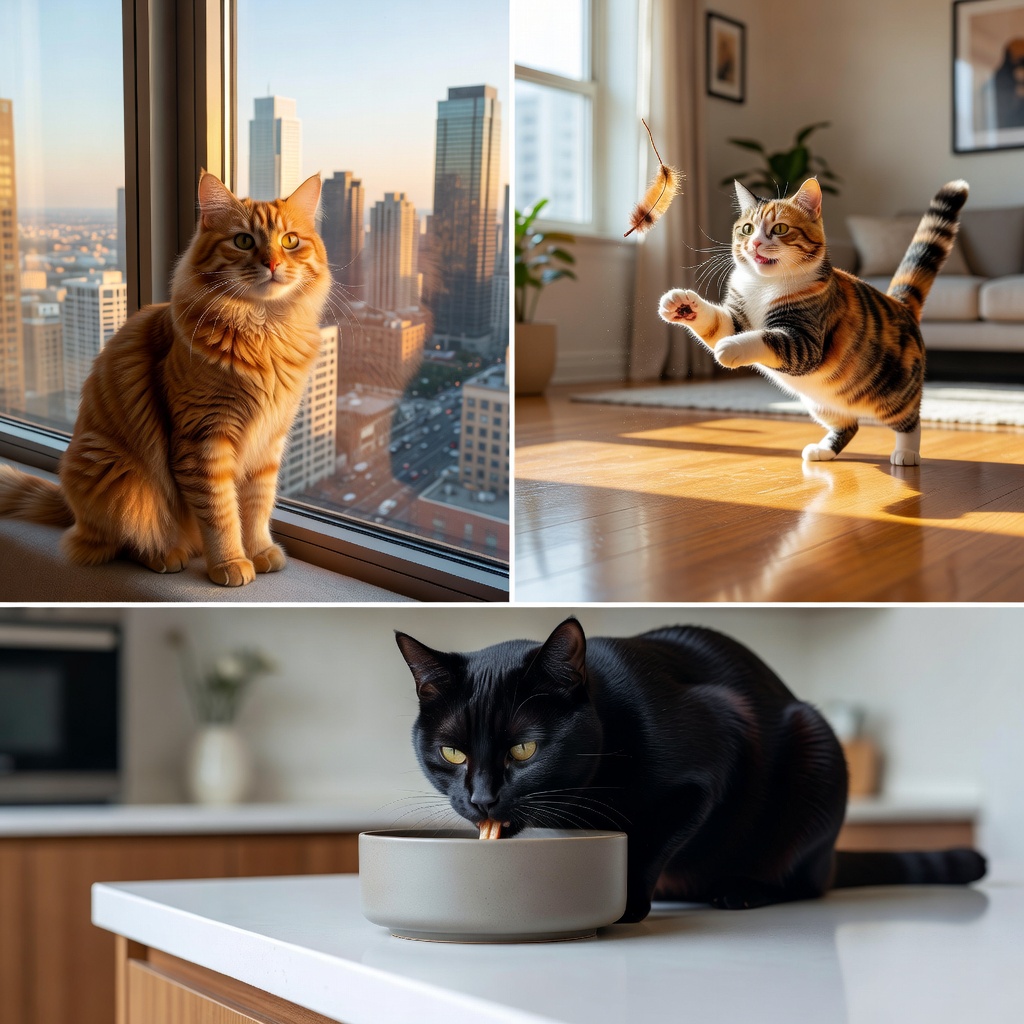 City cats collage