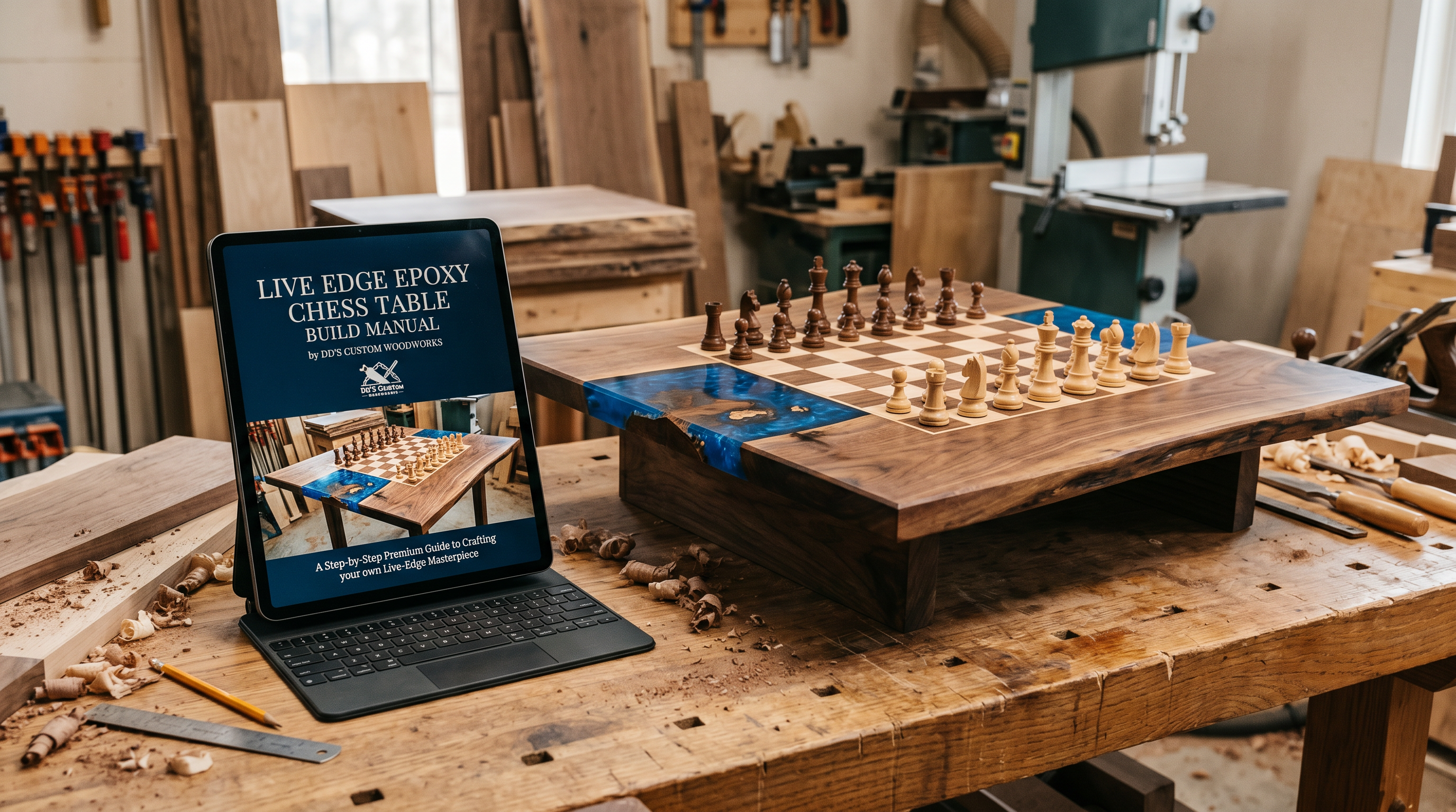 Live Edge Epoxy Chess Table Build Manual