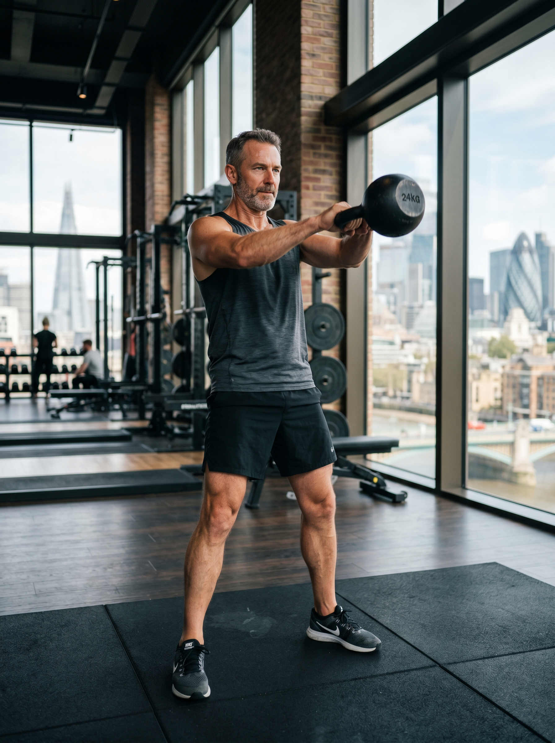 Man training with kettlebell representing functional vitality