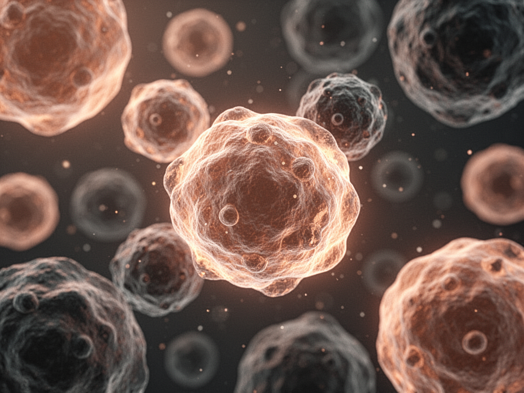 Microscopic view of cells representing cellular health
