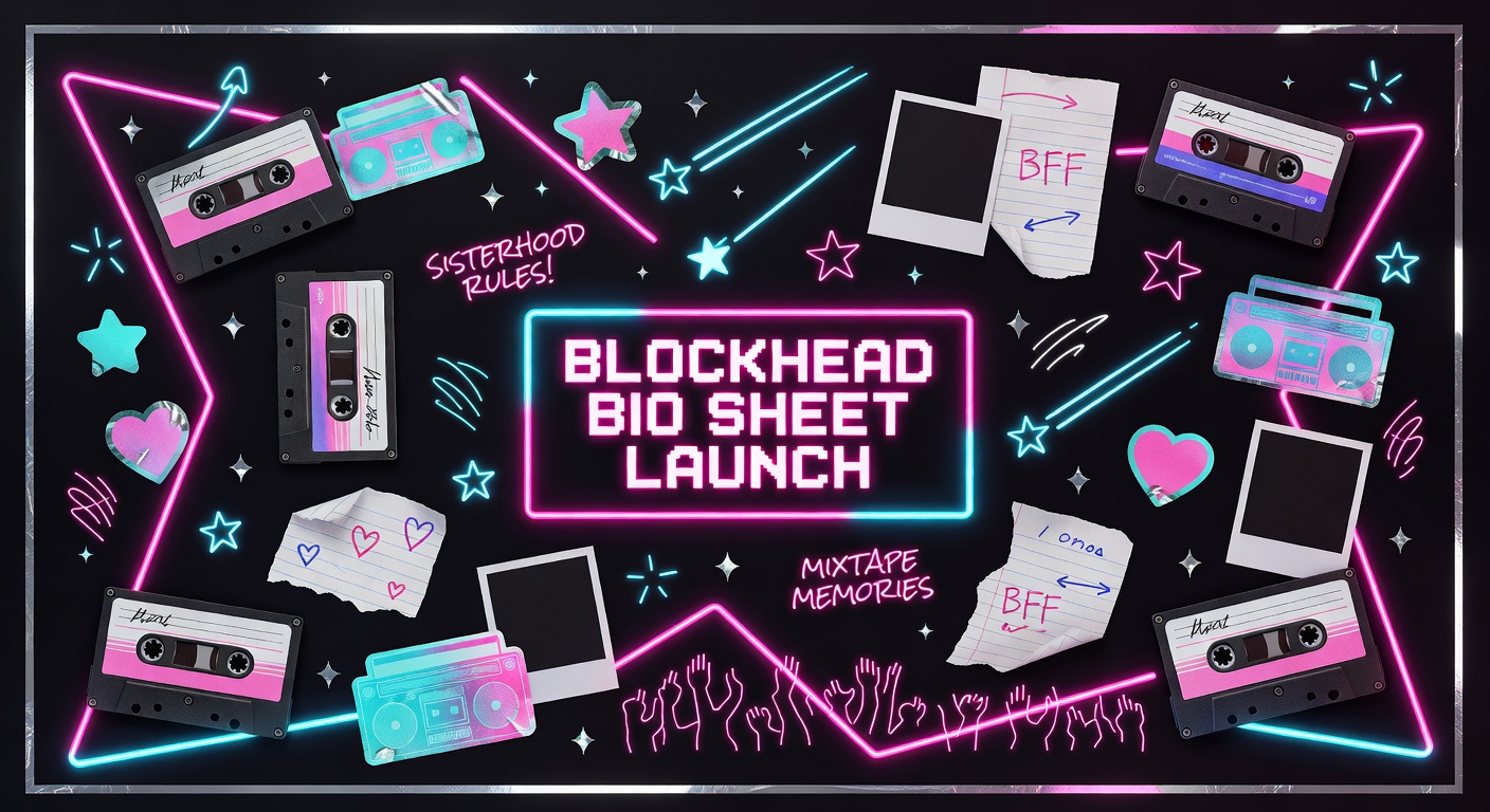 Meet the Mixtape Girl Blockhead Bio Sheet: NKOTB Fan Profile Template for 90s Nostalgia