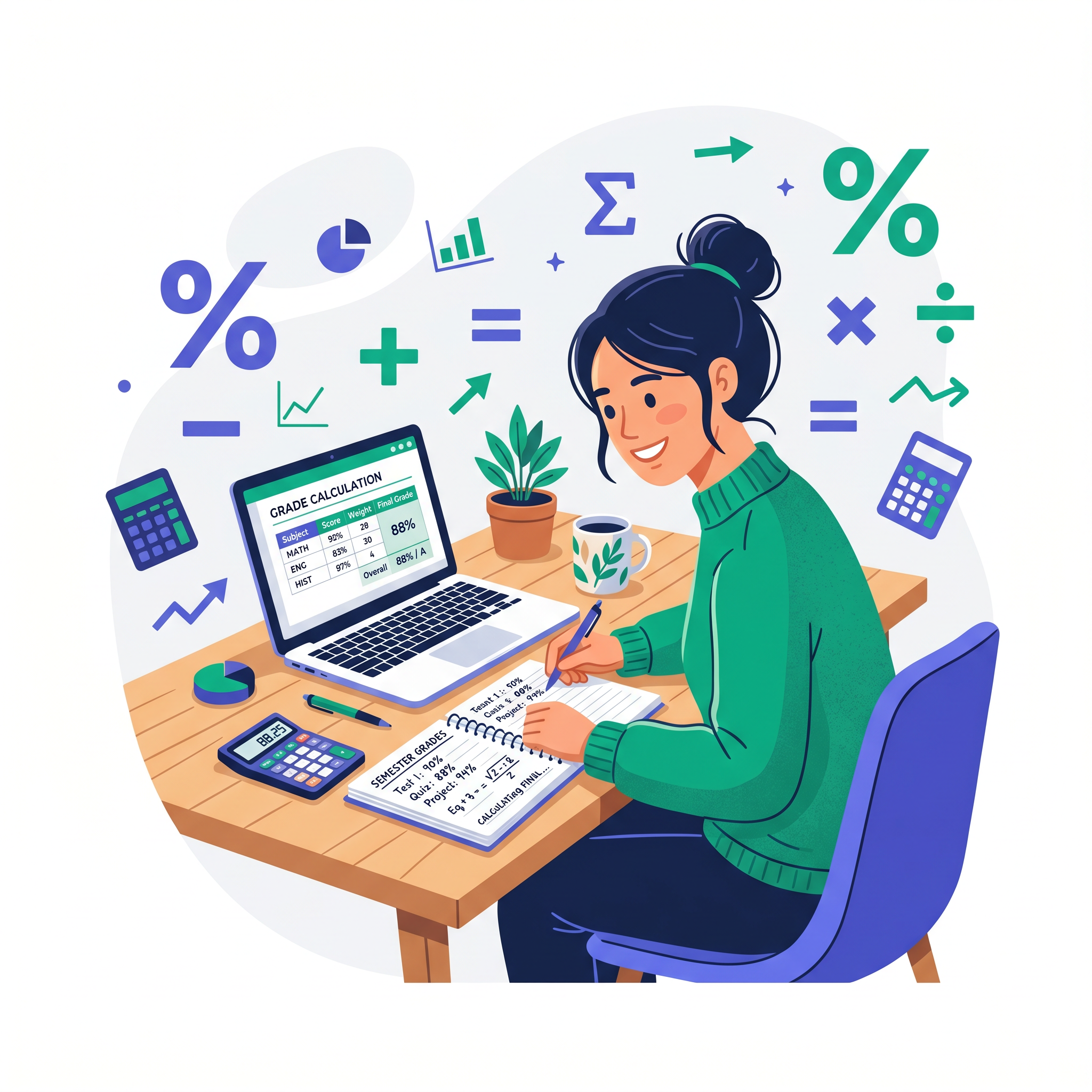 Grade Percentage Calculator: How to Calculate Grades (36/48, 42/50) + Weighted Averages & Final Exam Math