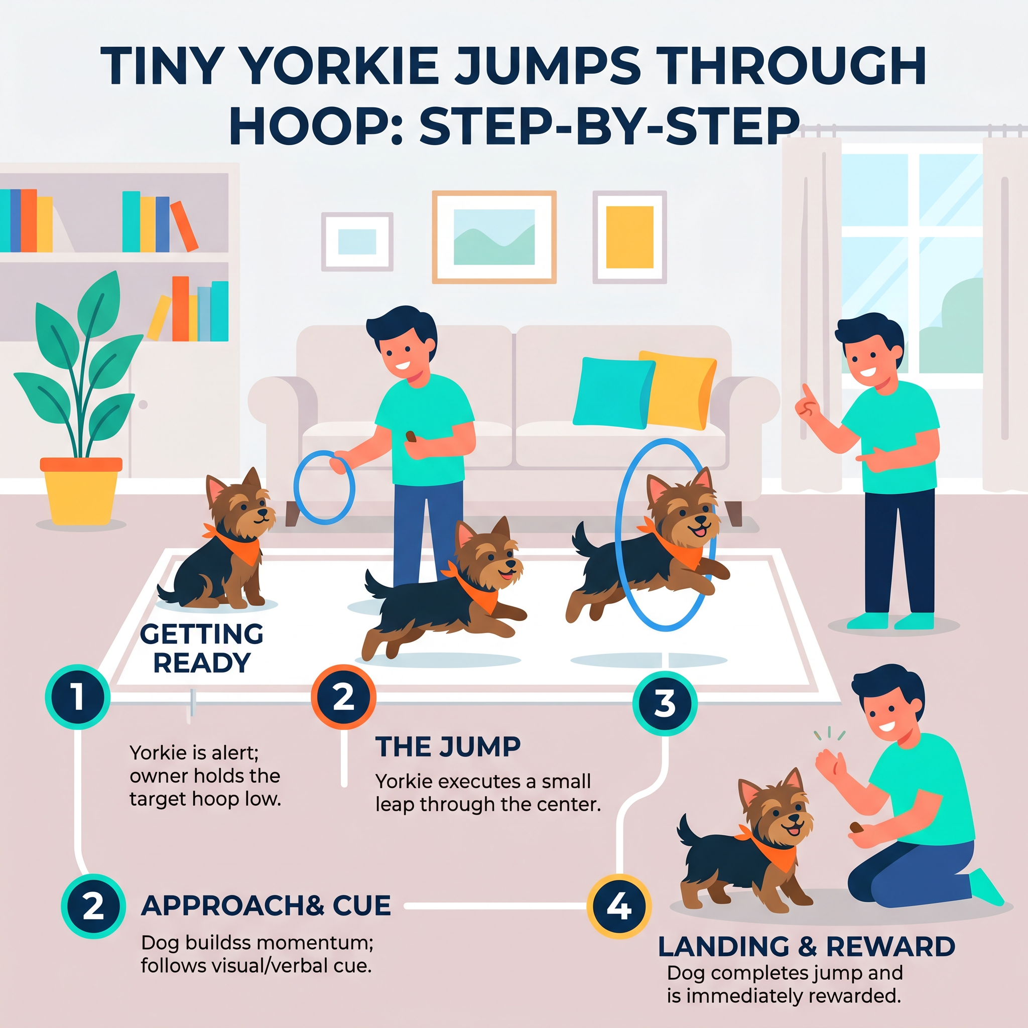 Yorkie Tricks for Small Spaces: Spin, Bow, High Five & Hoop Jumps for Smart Apartment Terriers!