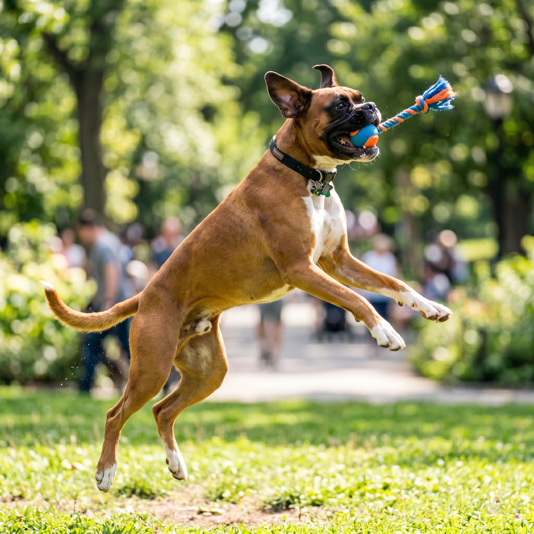 Unleash Your Boxer's Epic Bounce: High-Energy Jumping Tricks & Frisbee Skills!