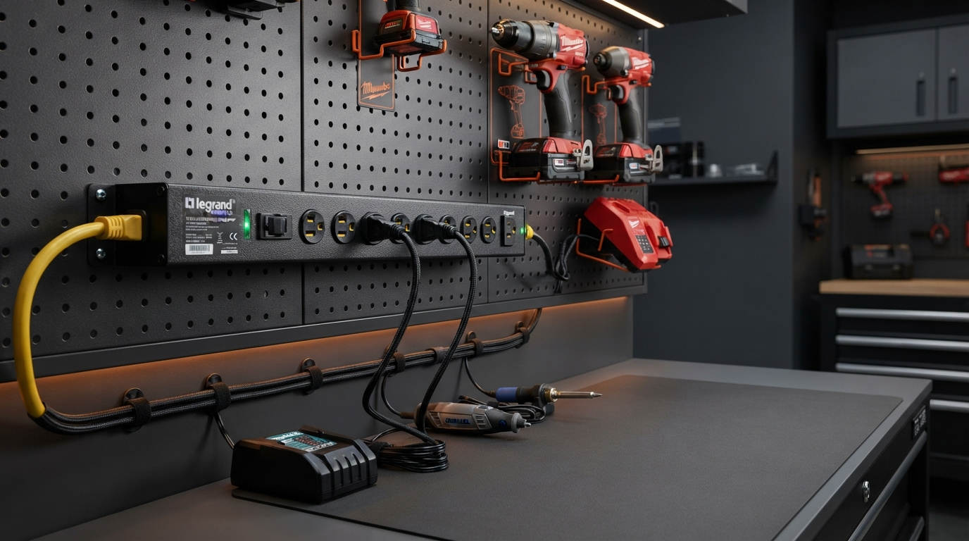 Ditch Daisy-Chained Disaster: Legrand Wiremold 10-Outlet Workshop Power Strip for Safe Garage Electrical Setup