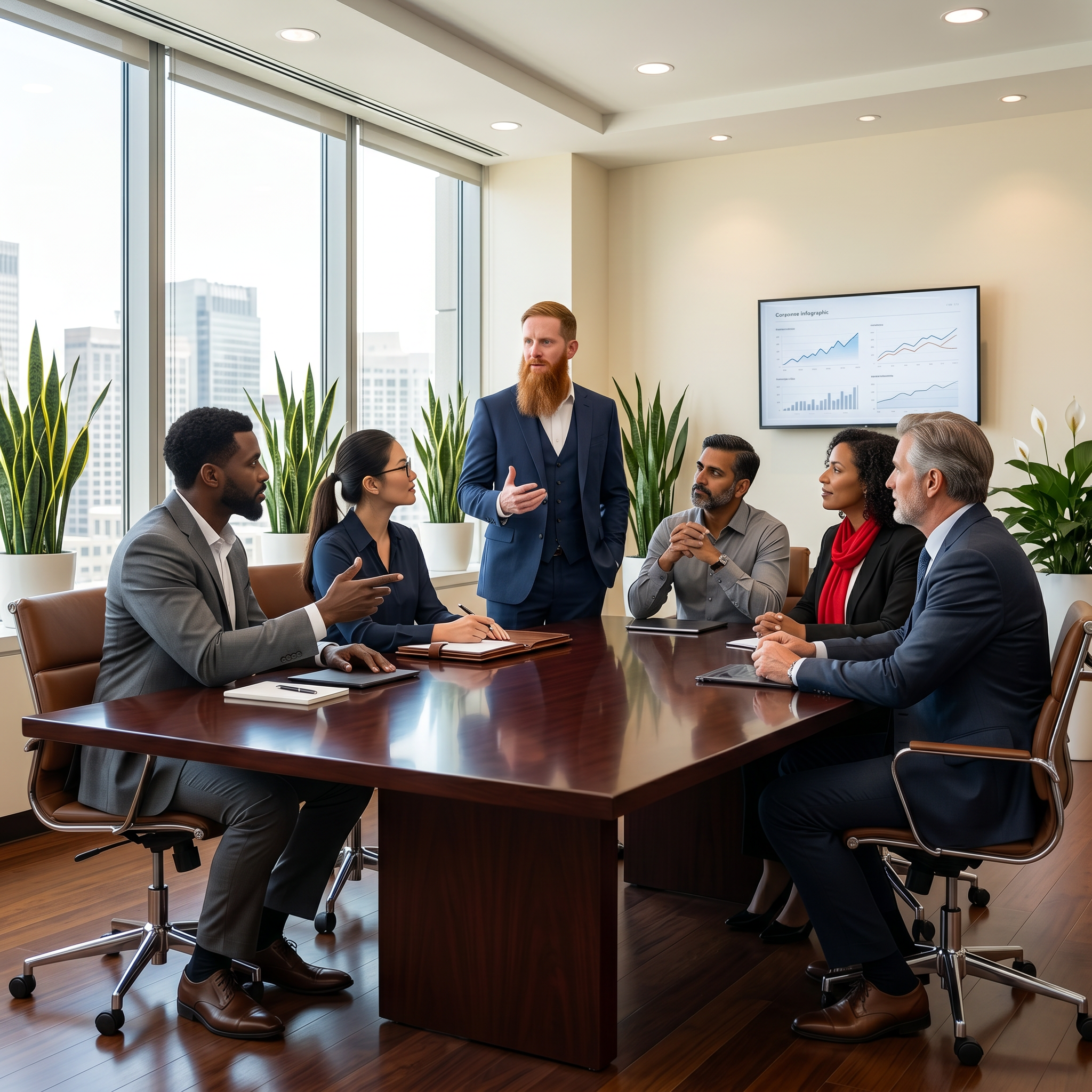 RED NOVA AI AGENCY team in an upscale boardroom with Sean Whalen