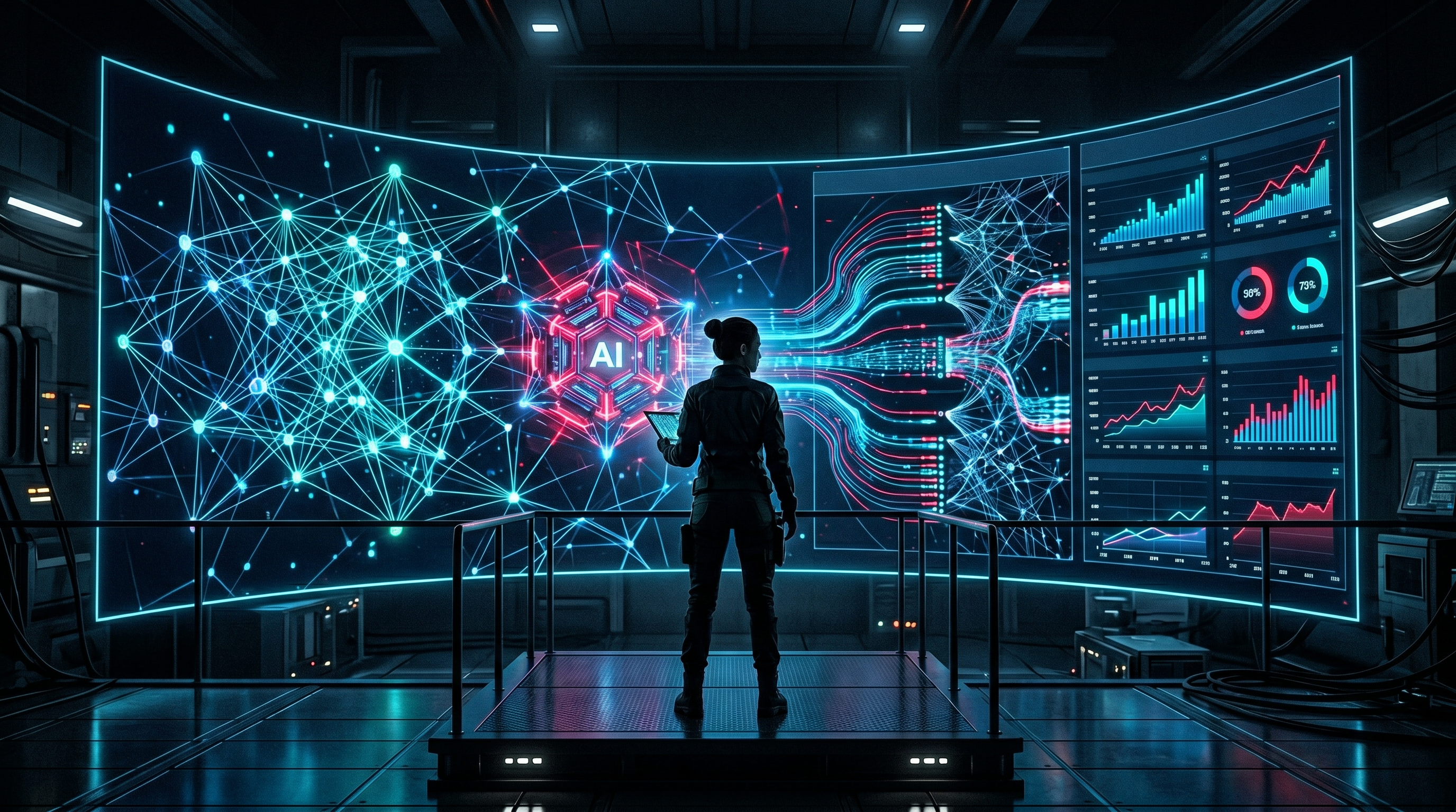 Custom software interface featuring AI-driven data analysis and automated workflows for a local business