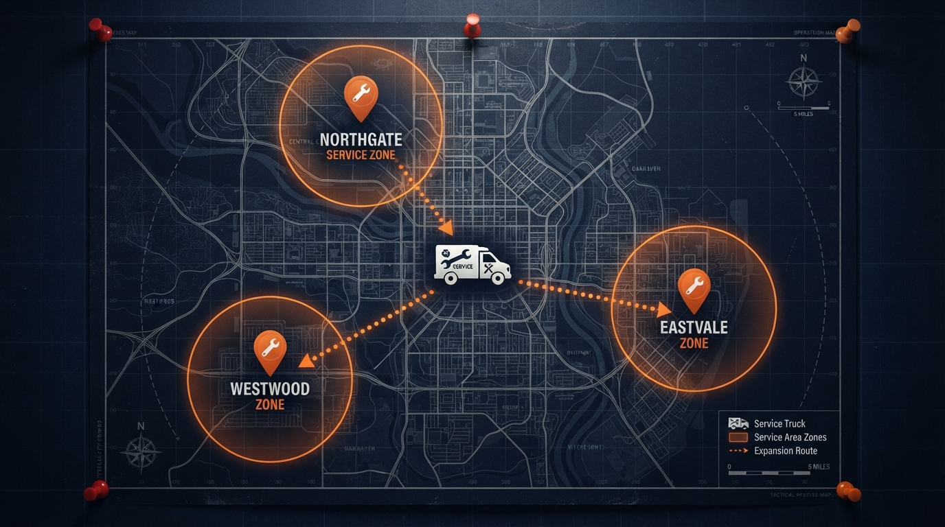 How to Expand Your Plumbing Service Area Profitably: The 3-Town Pilot Method Most Owners Miss